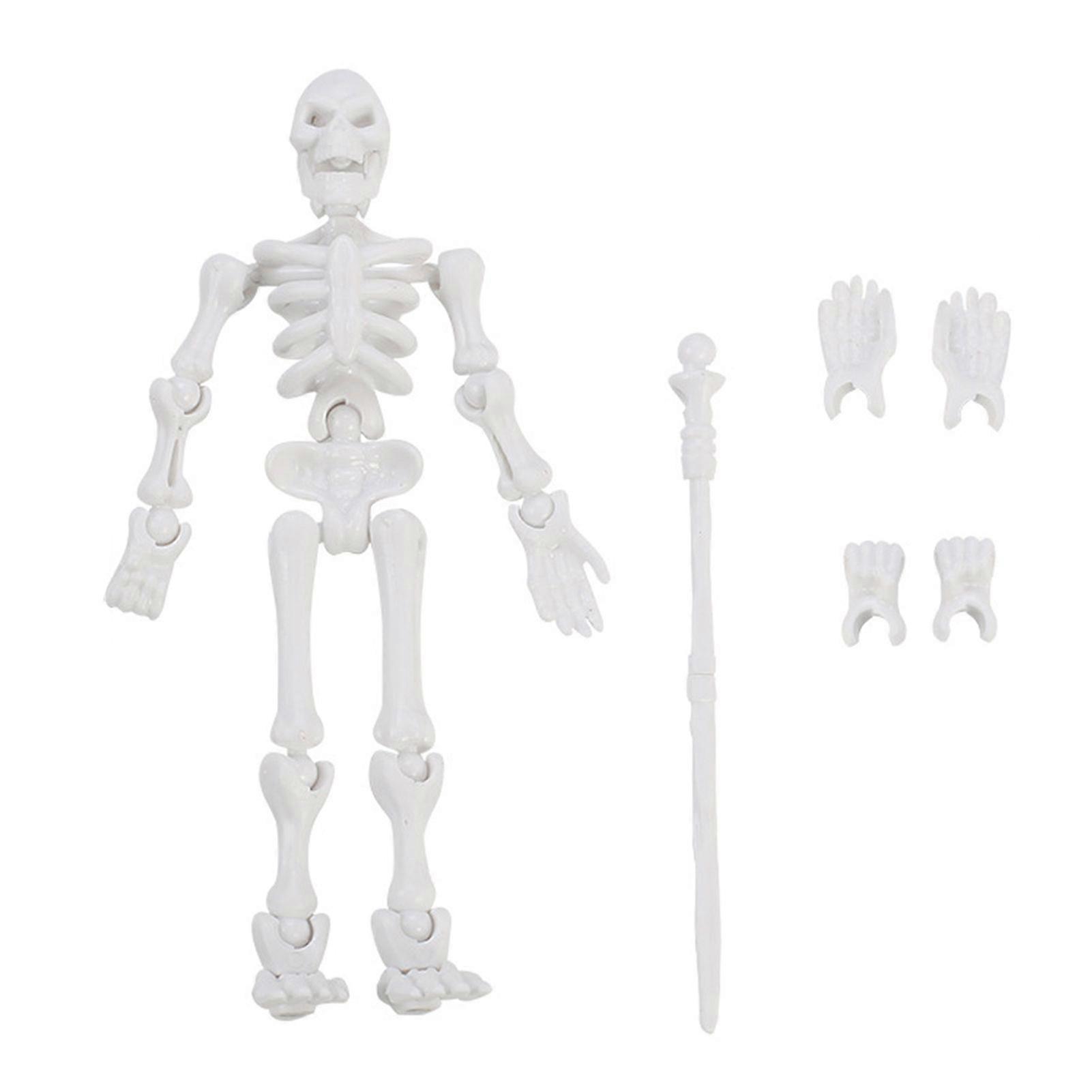 Jikaix 3D Printed Skeleton Action Figure Multi-Jointed Movable Articulated Skeleton Toy Collectible Desktop Decoration for Kids Artists Collectors