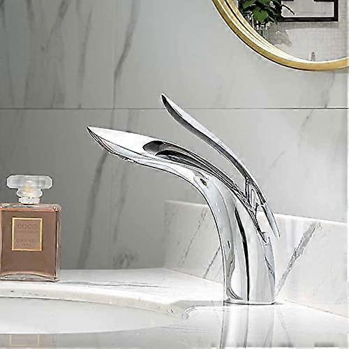 Kitchen Sink Mixer Tap Solid Brass Chrome Finish for Bathroom Basin Balcony Laundry