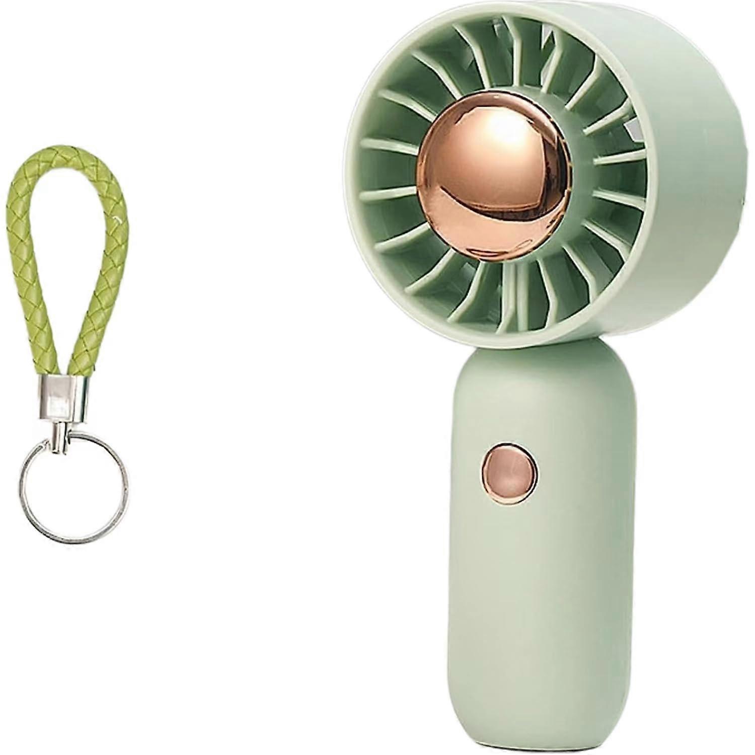 Portable Handheld Fan USB Rechargeable Mini Pocket Size with 3 Speeds for Travel and Office Green