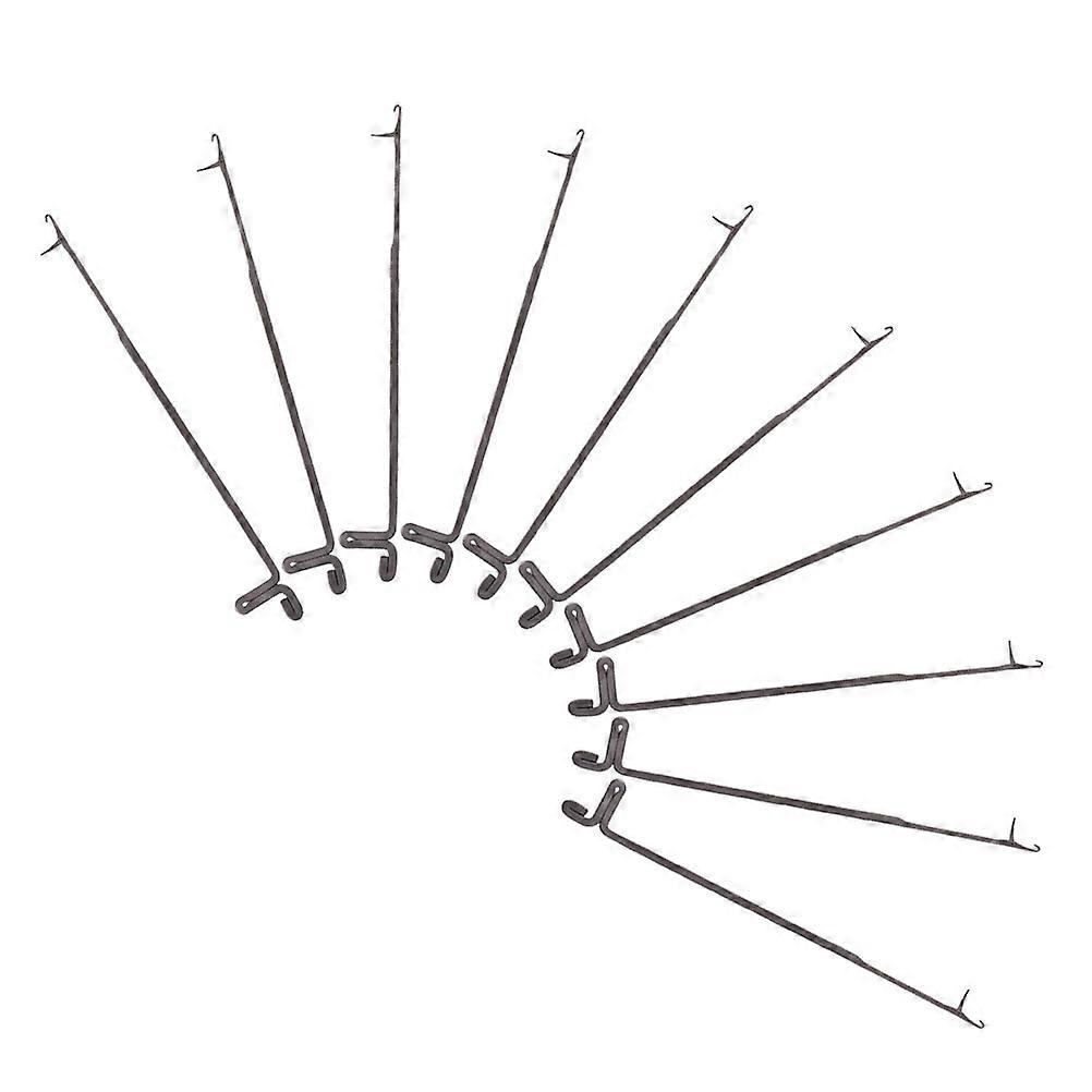 Portable Latch Crochet Needles Kit for Everyday Use in Various Crocheting Projects Crafted from Silver Metal for Comfort 10Pcs