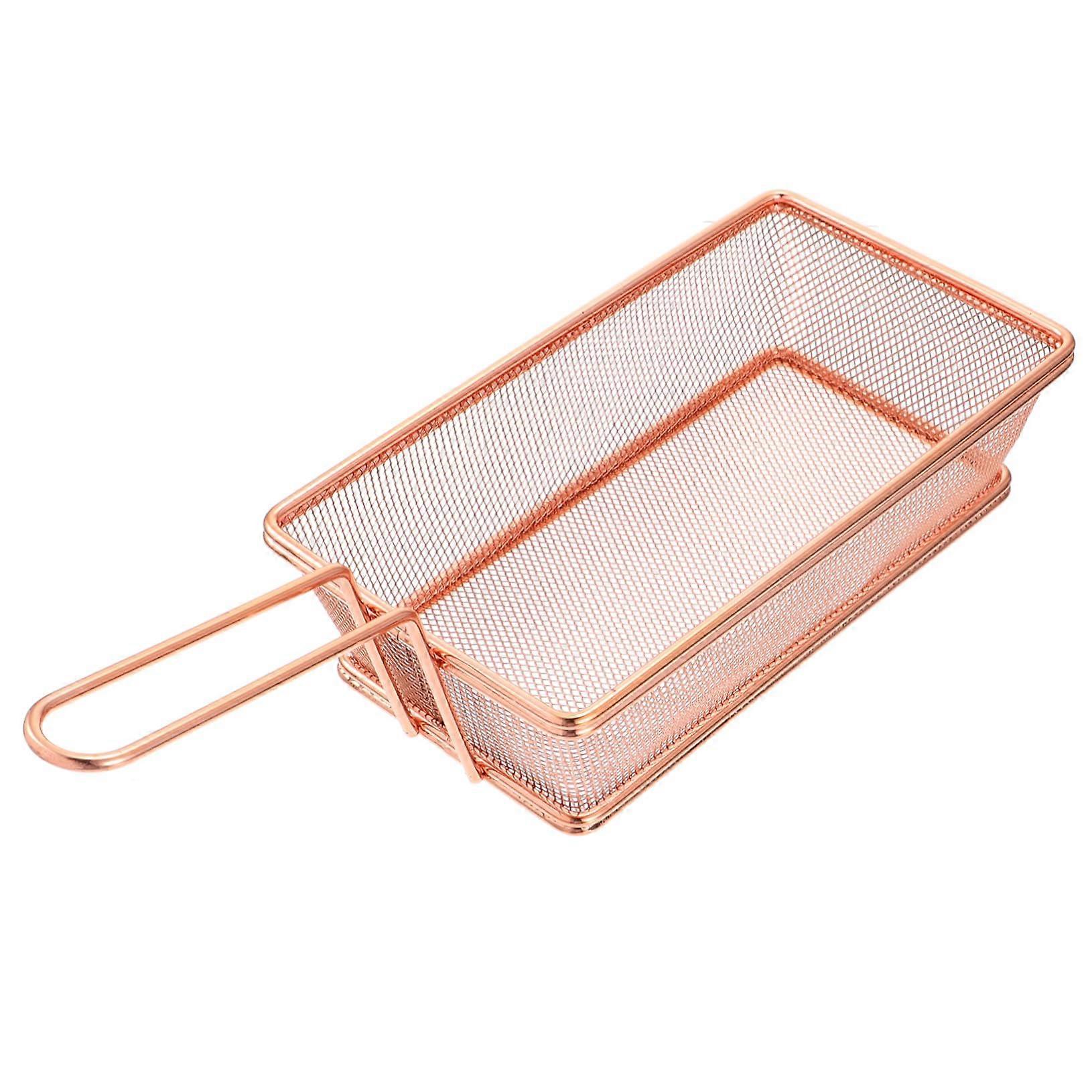 Stainless Steel Frying Basket Set of 2 with Handle, Large Capacity, RustResistant for Cooking