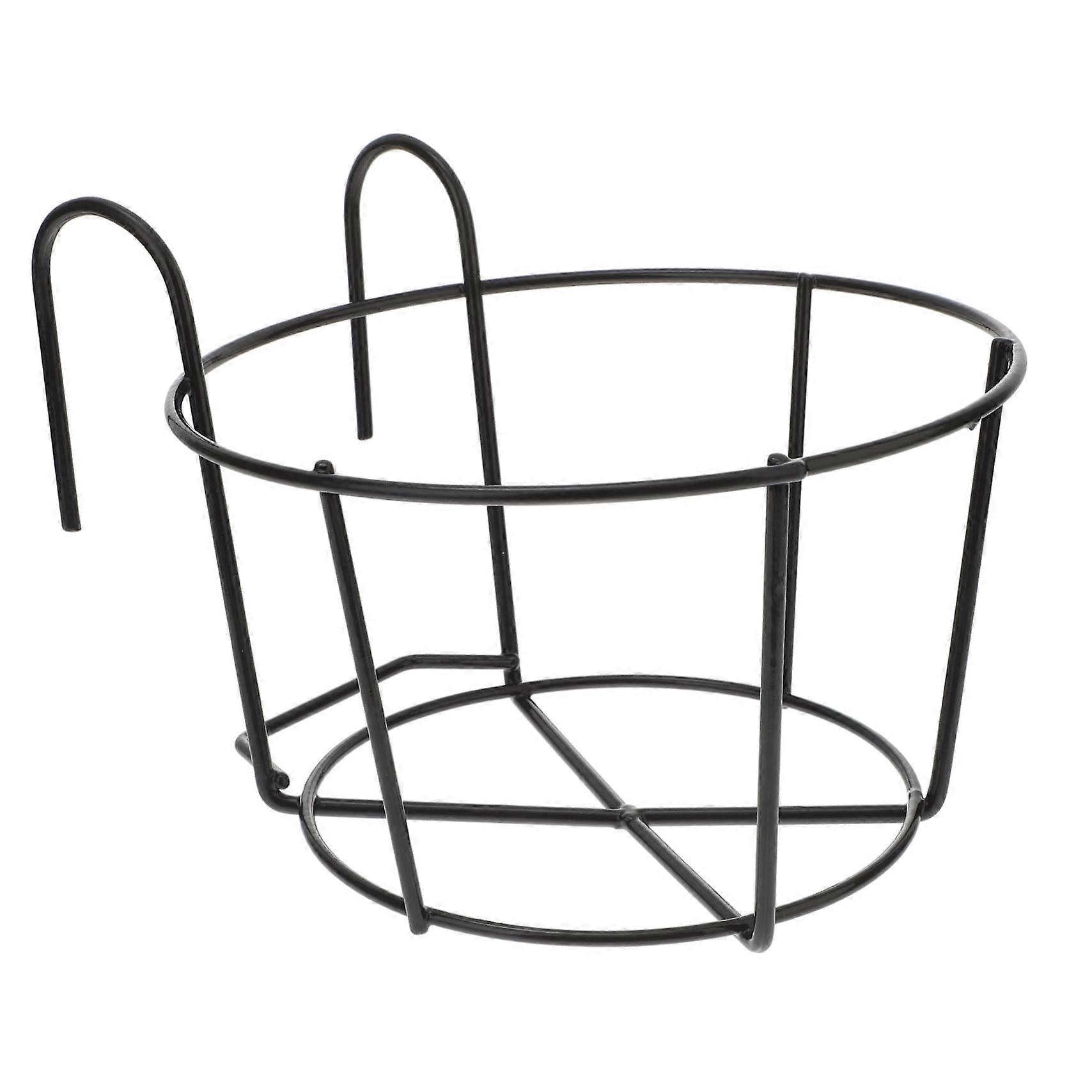 Hanging Planter Rack Wrought Iron Flowerpot Holder with Hooks for Balcony Garden Storage Dark Brown