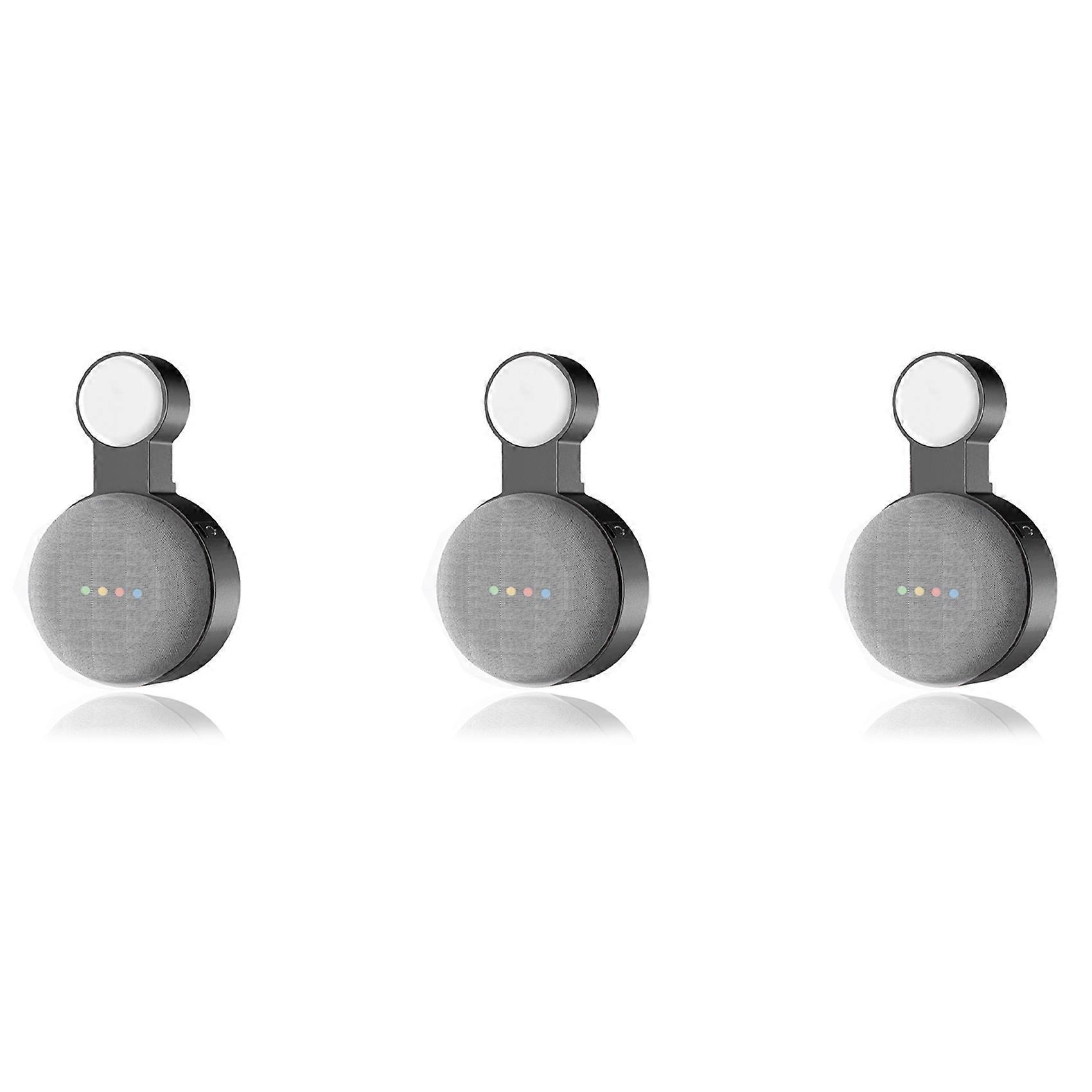 3Pcs Suitable for Google Audio for Google Nest Mini Wall Bracket Second Generation Socket Hanging Hanger Bracket-Black
