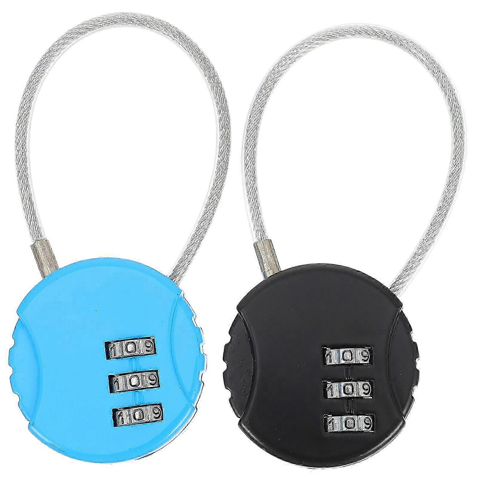 2 Pcs Cadenas School Locker Lock Réinitialisable Padlock Digit Padlock 3 Digit Safety Lock Fence Padlock Cadenas