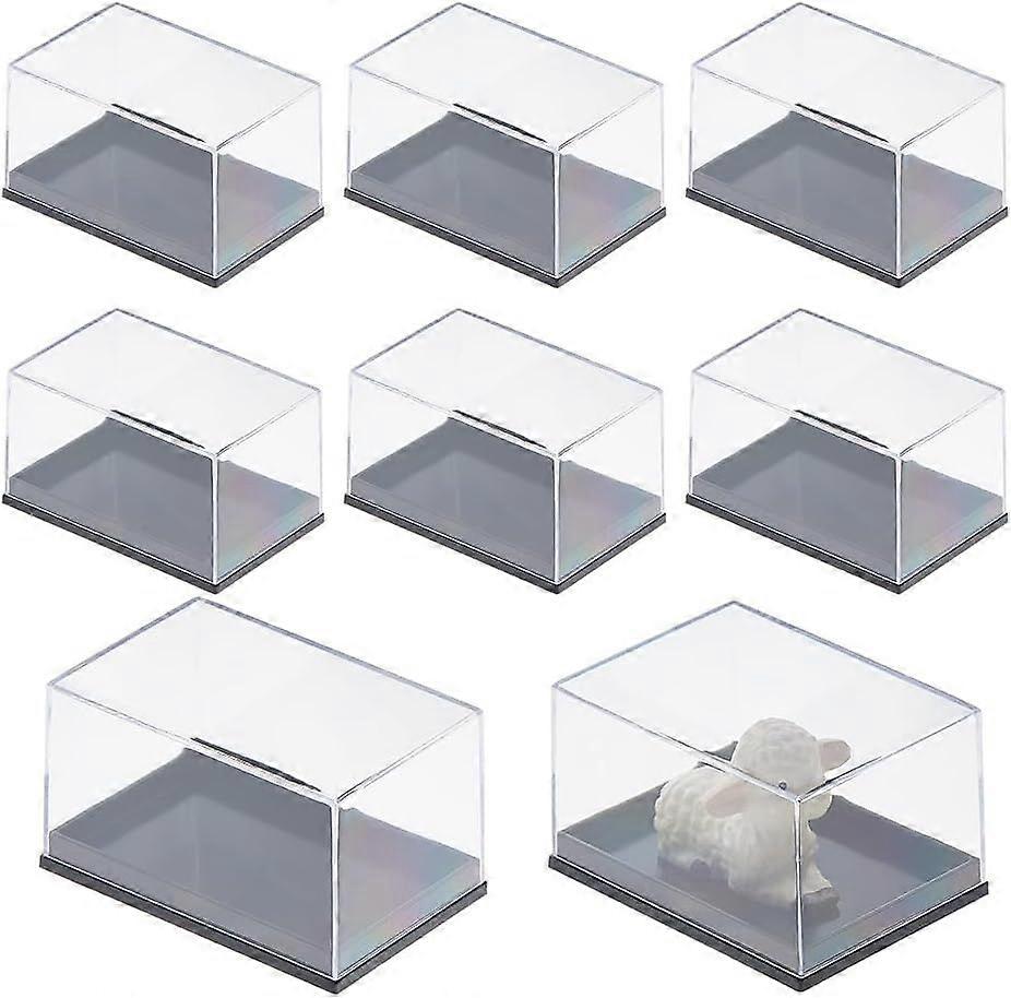 8Pcs 1.65x2.2x1.26inch Clear Plastic Display Case Box Visible Rectangle Presentation Box Dustproof Protection Showcase Cube Show Box for Collectibles 
