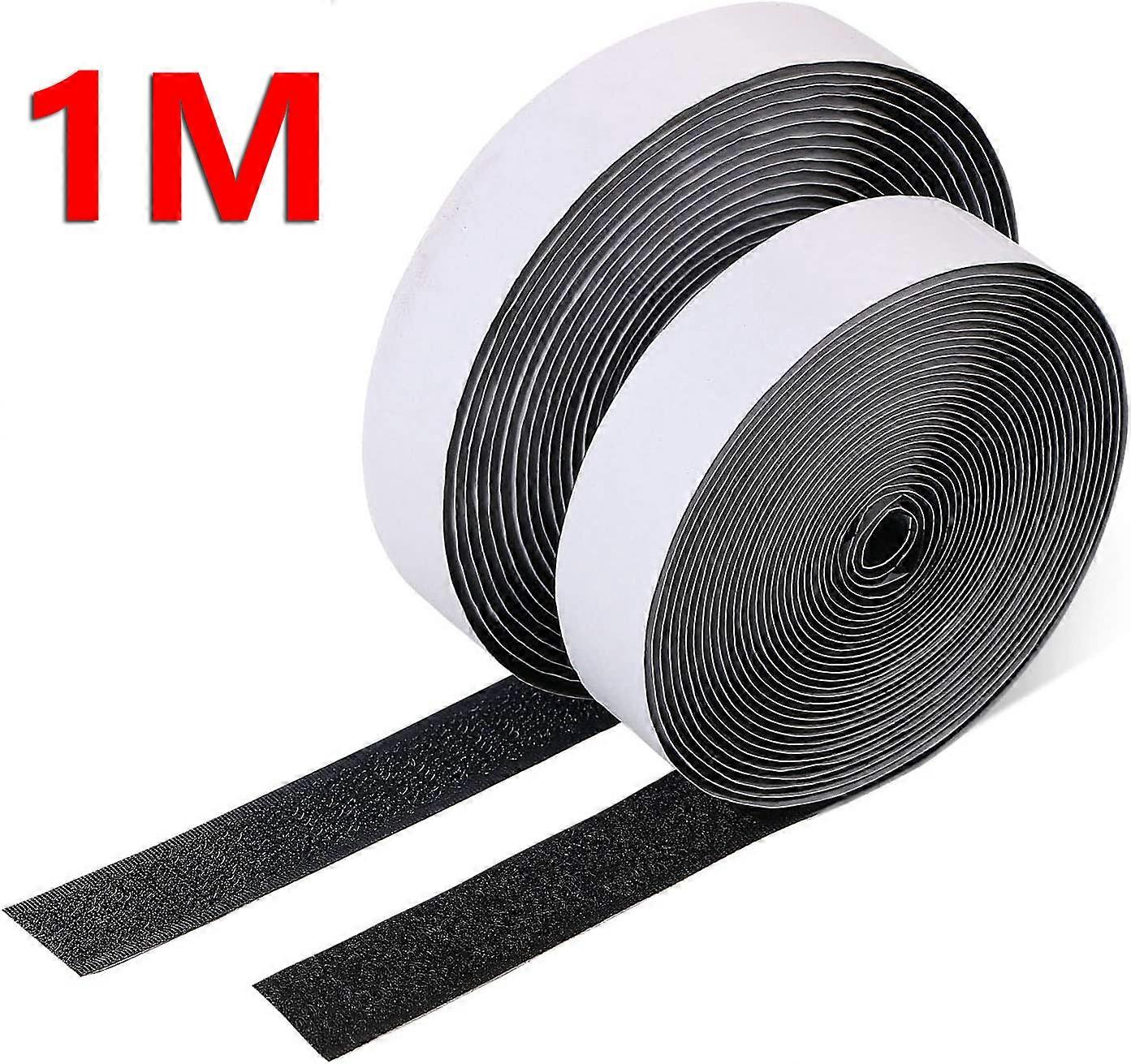 Strong Self Adhesive Hook and Loop Tape, Double Sided Sticky Fastener with Adhesive Glue Heavy Duty Velcros Tape for DIY Crafts