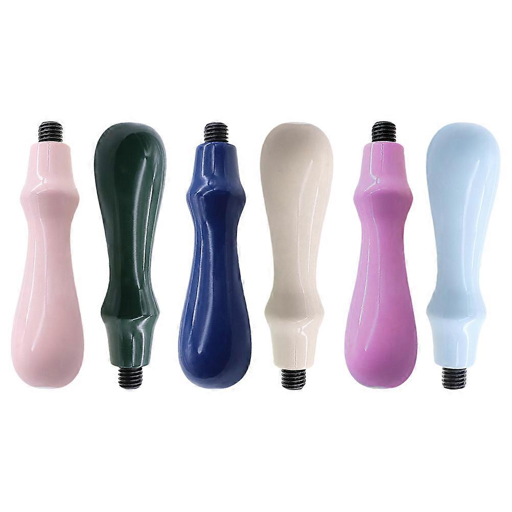Wax Sealing Handle Wooden Stamp Handle for DIY Use 6Pcs Assorted Color
