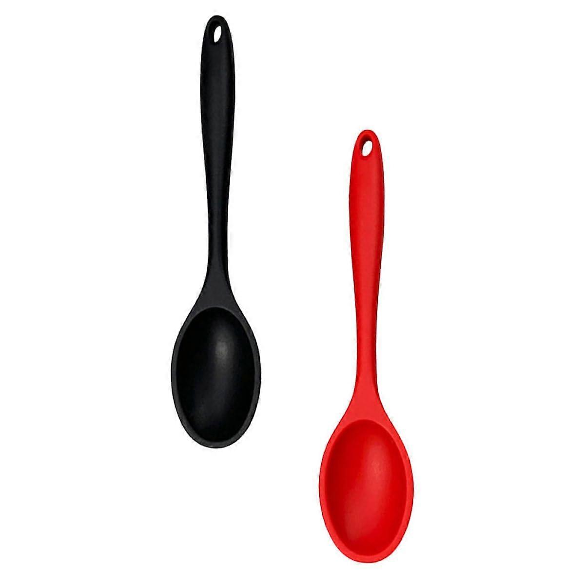 2Pcs Heat Resistant Silicone Soup Ladle Set with Long Handle Serving Spoons for Cooking