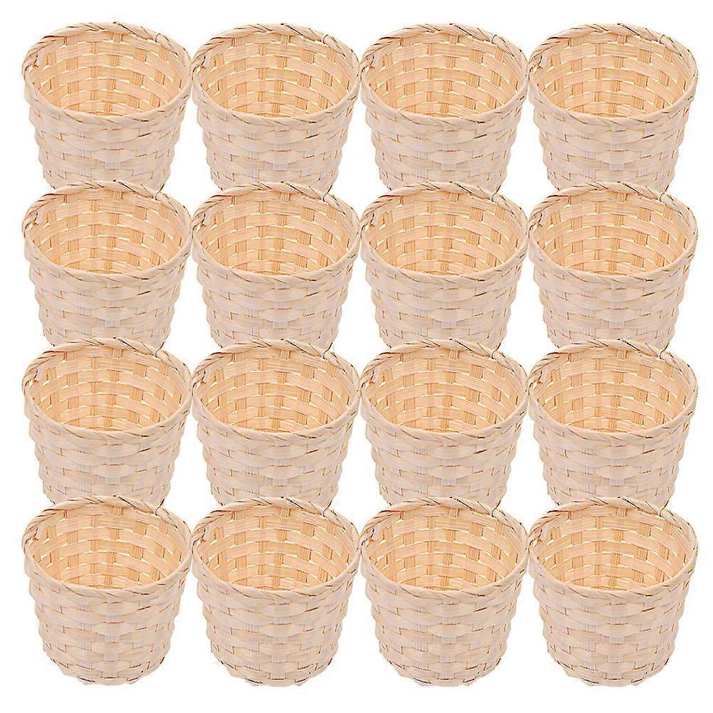 Mini Woven Basket Bamboo Storage Organizer for Decluttering 20Pcs Set