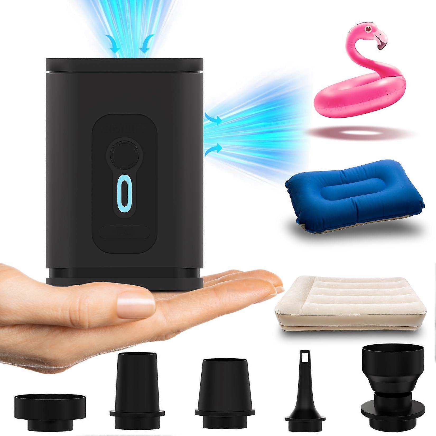 Portable Air Pump with 2400mAh USB Rechargeable Battery for Fast Inflation and Deflation of Air Mattress, Pool Floats, Boats, and Inflatable Toys