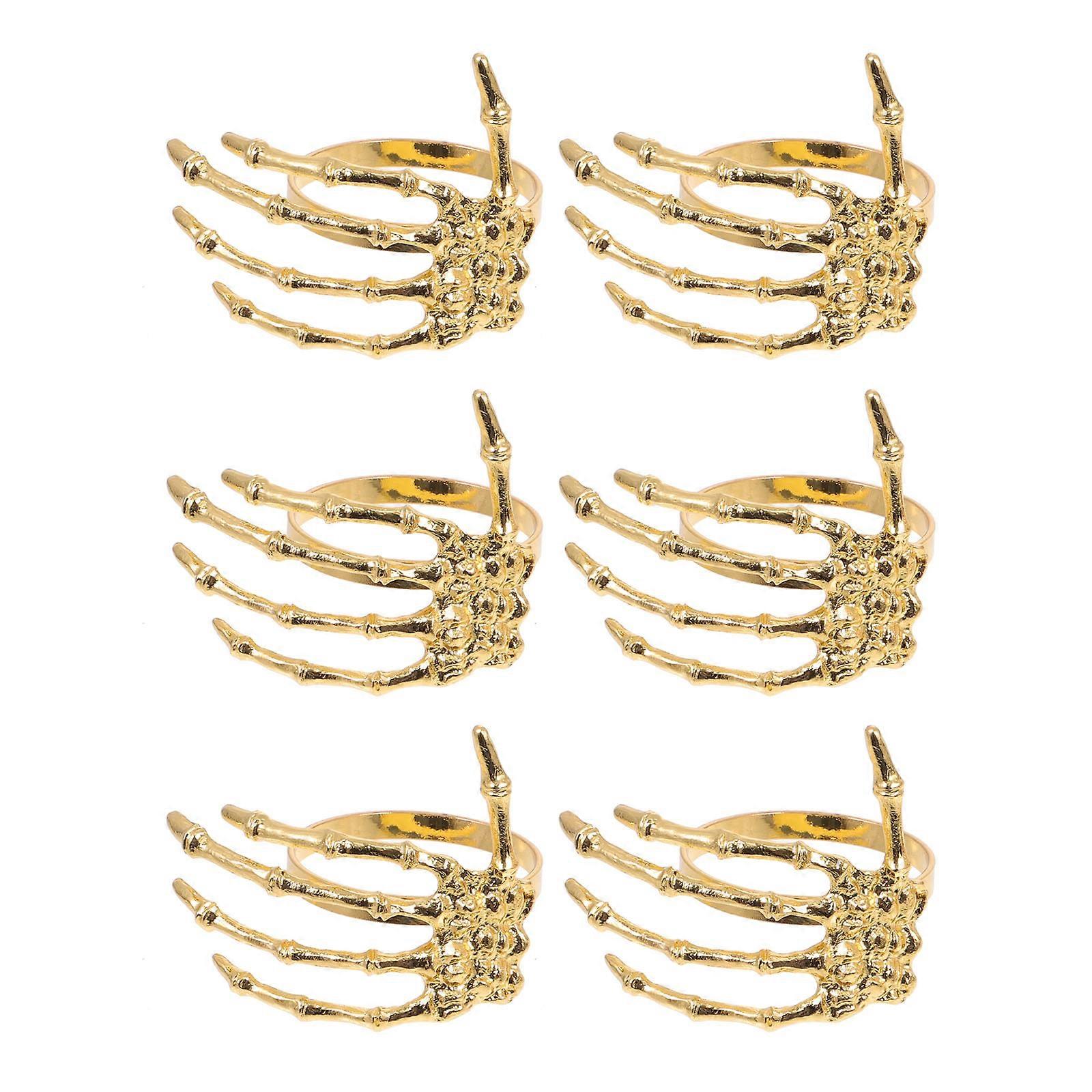 Halloween Napkin Rings Featuring Ghost Palm Shape for Party 6Pcs