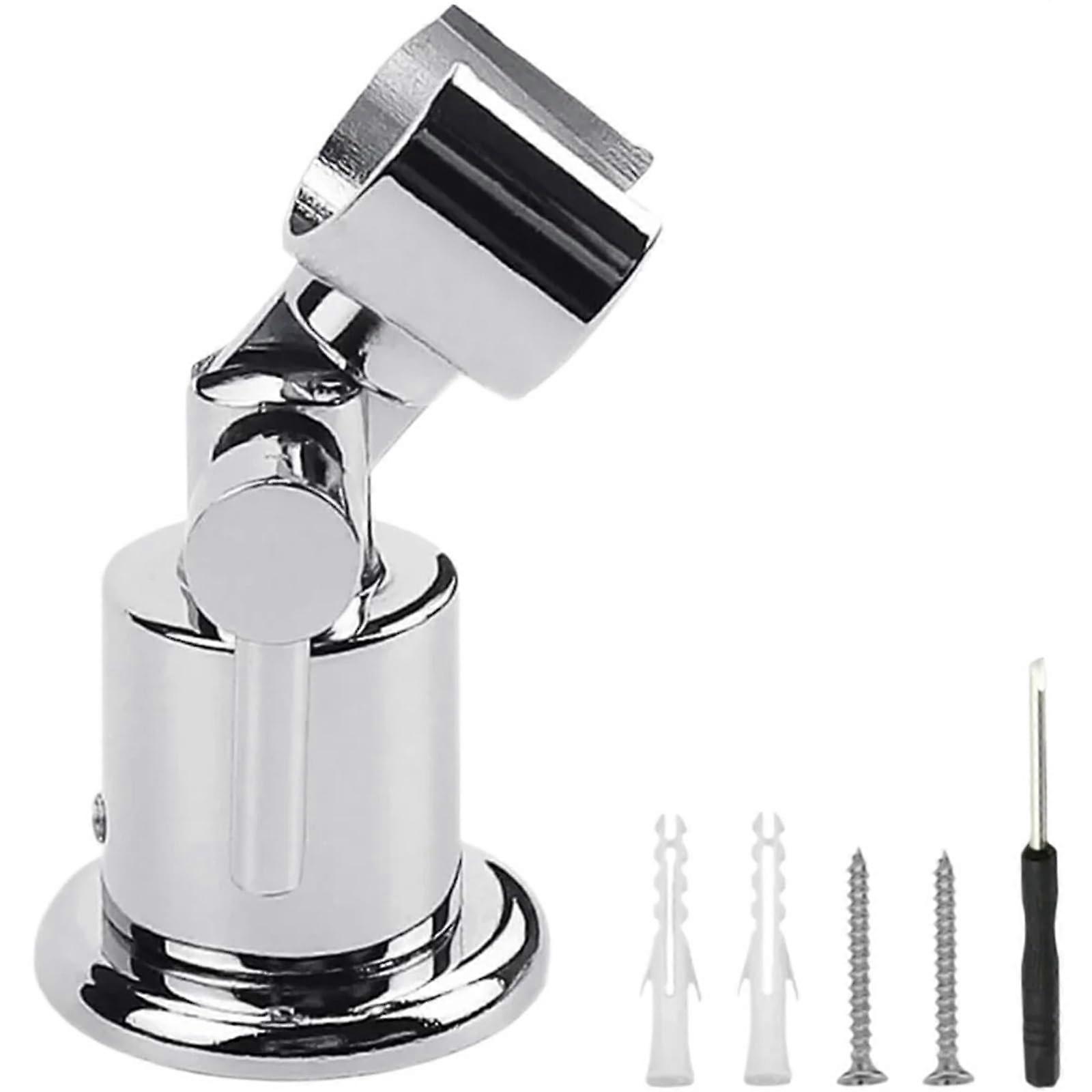 Handheld Shower Head with 180° Adjustable Full Metal Holder, Wall Mounted Bracket, Silver