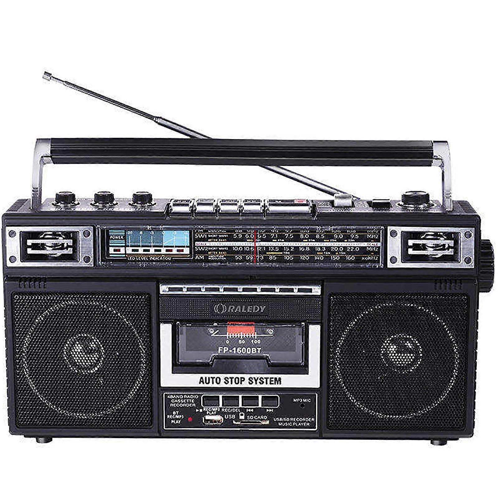 Portable Cassette Player Radio With AM FM SW1 SW2 Retro Radio And Recorder Cassette To MP3 Save To USB Flash Drive