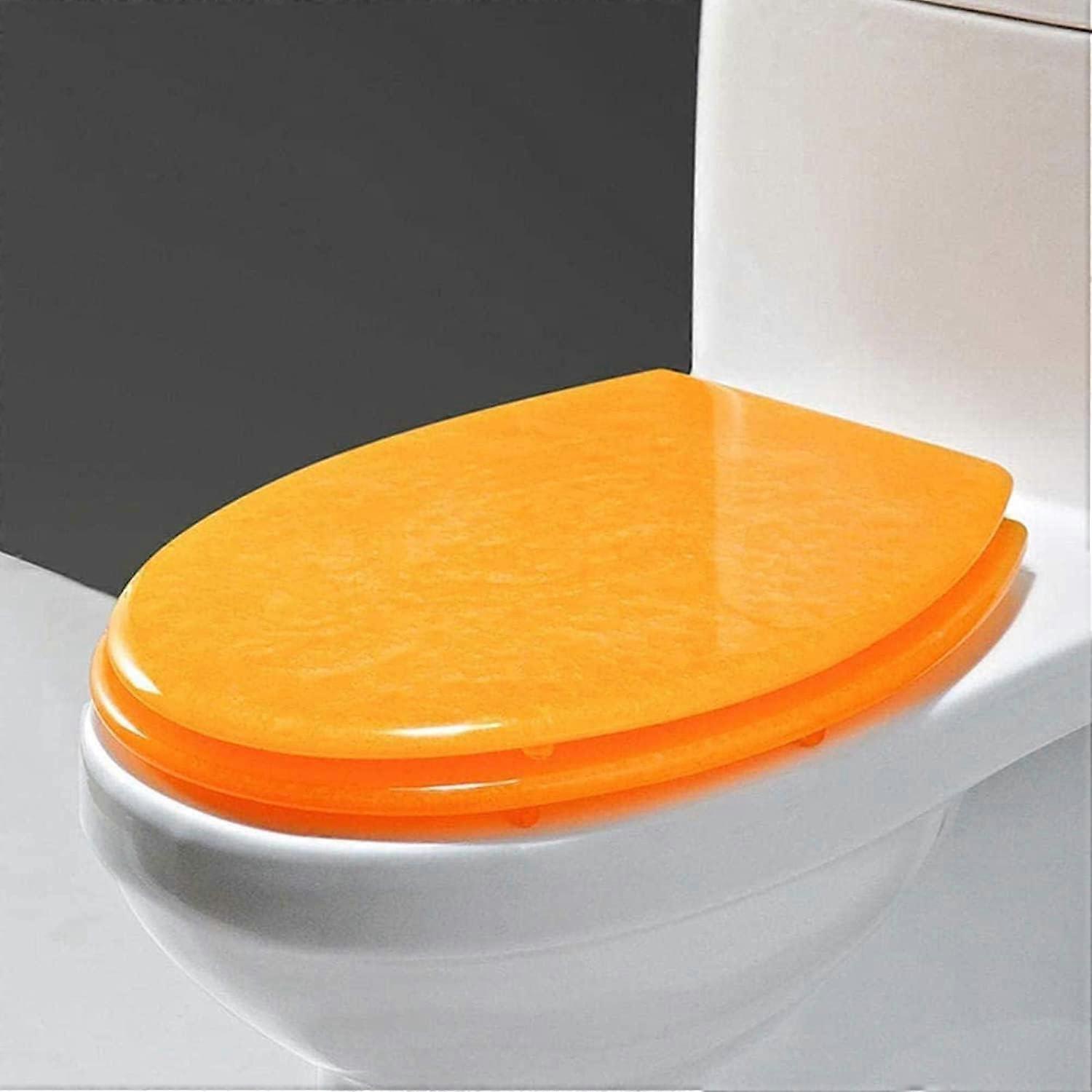 Soft Close Toilet Seat with Glitter Design, Universal Fit, Easy Install, Quiet Close, Durable Build