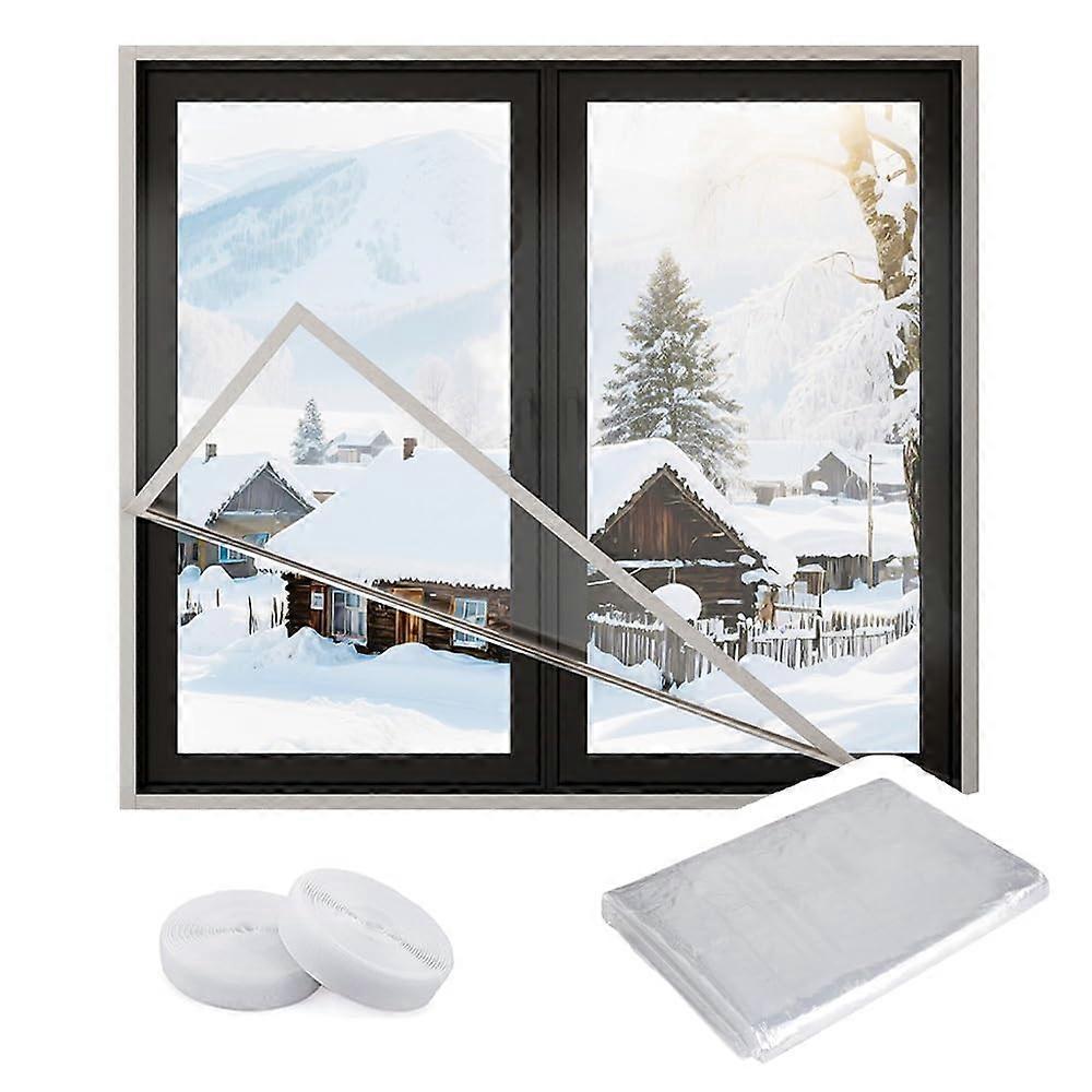 Window Insulation Kit Plastic Film Energy Saving Cold Draft Blocking Transparent Cover 130x200cm