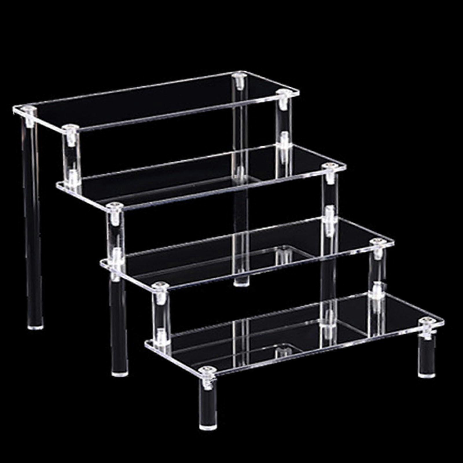 Clear Acrylic 4 Tier Display Stand for Perfumes Cupcakes Desserts Collectibles 20cm