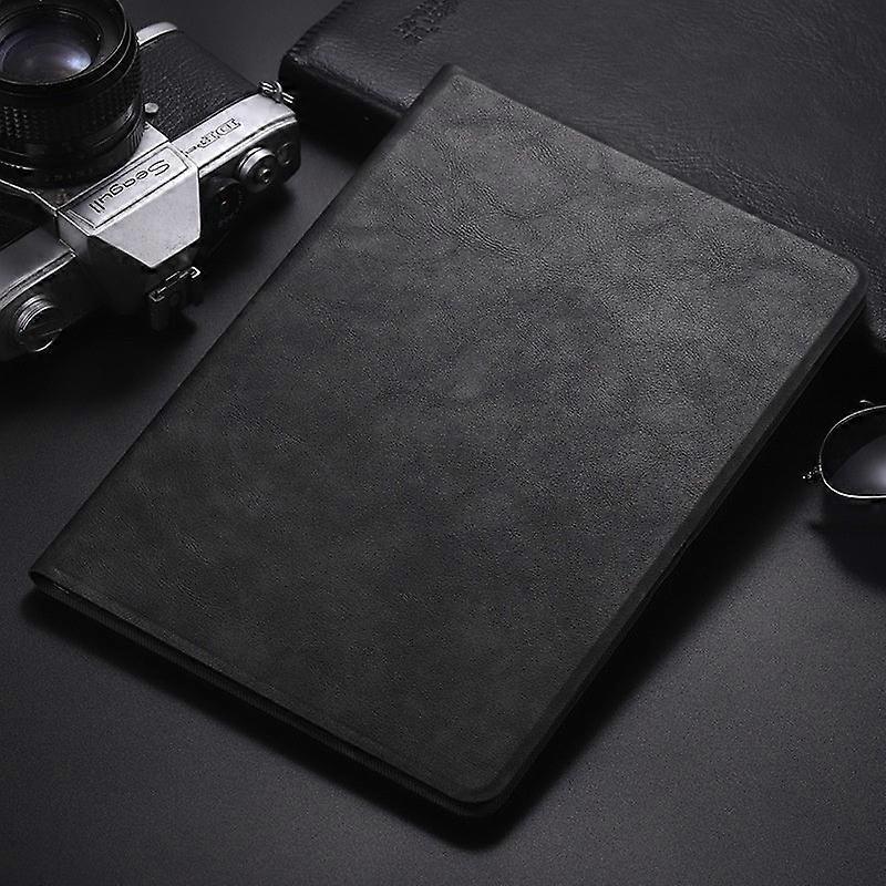 Capa elegante para iPad Pro 2021 de 11 polegadas, preta, em imitação de couro, com aba.