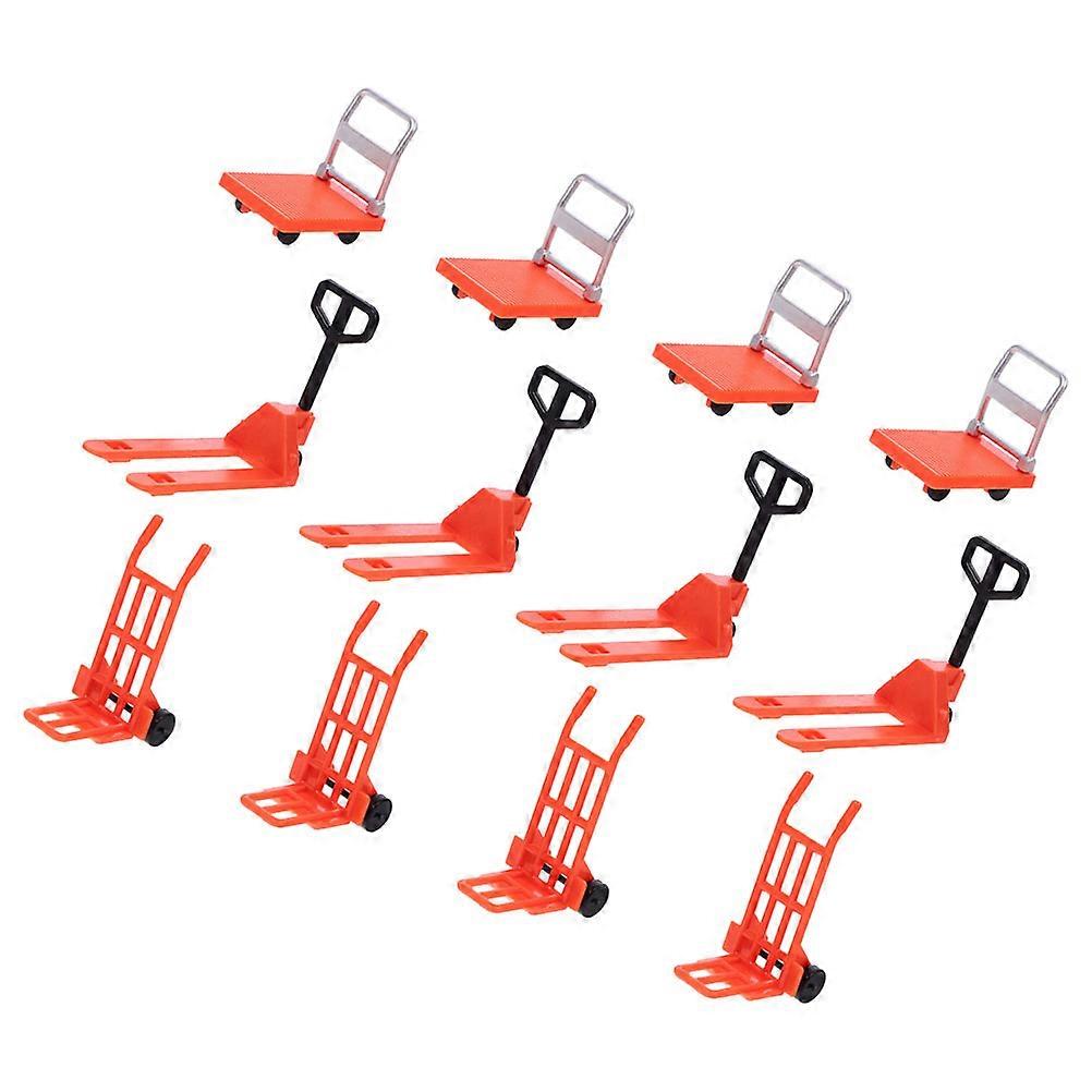 Microscopic Model Toy Traffic Tools for Kids with 12Pcs Orange Vehicles