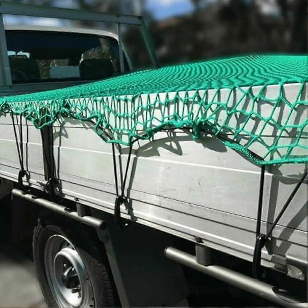 Heavy Duty Truck Cargo Net 4x7ft Stretch Mesh with 15 Hooks for Enhanced Load Security