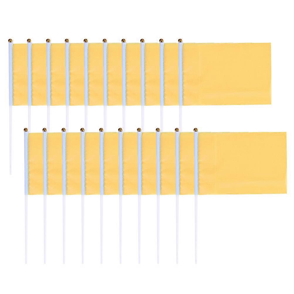 Square Flag for Party Use Yellow Handheld Mini Flags 100Pcs Set