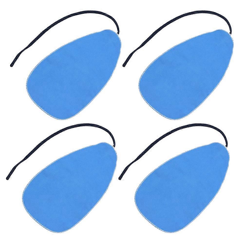 Musical Instruments Cleaning Cloth Blue for Clarinet Use 4Pcs Set