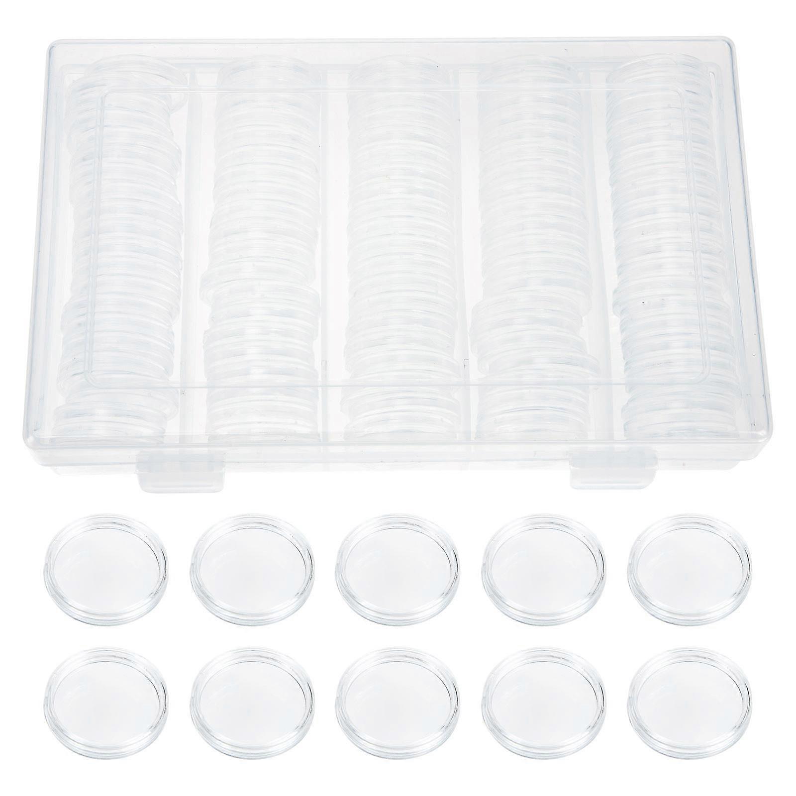 Coin Collection Box Transparent Coin Holder Storage 1Set
