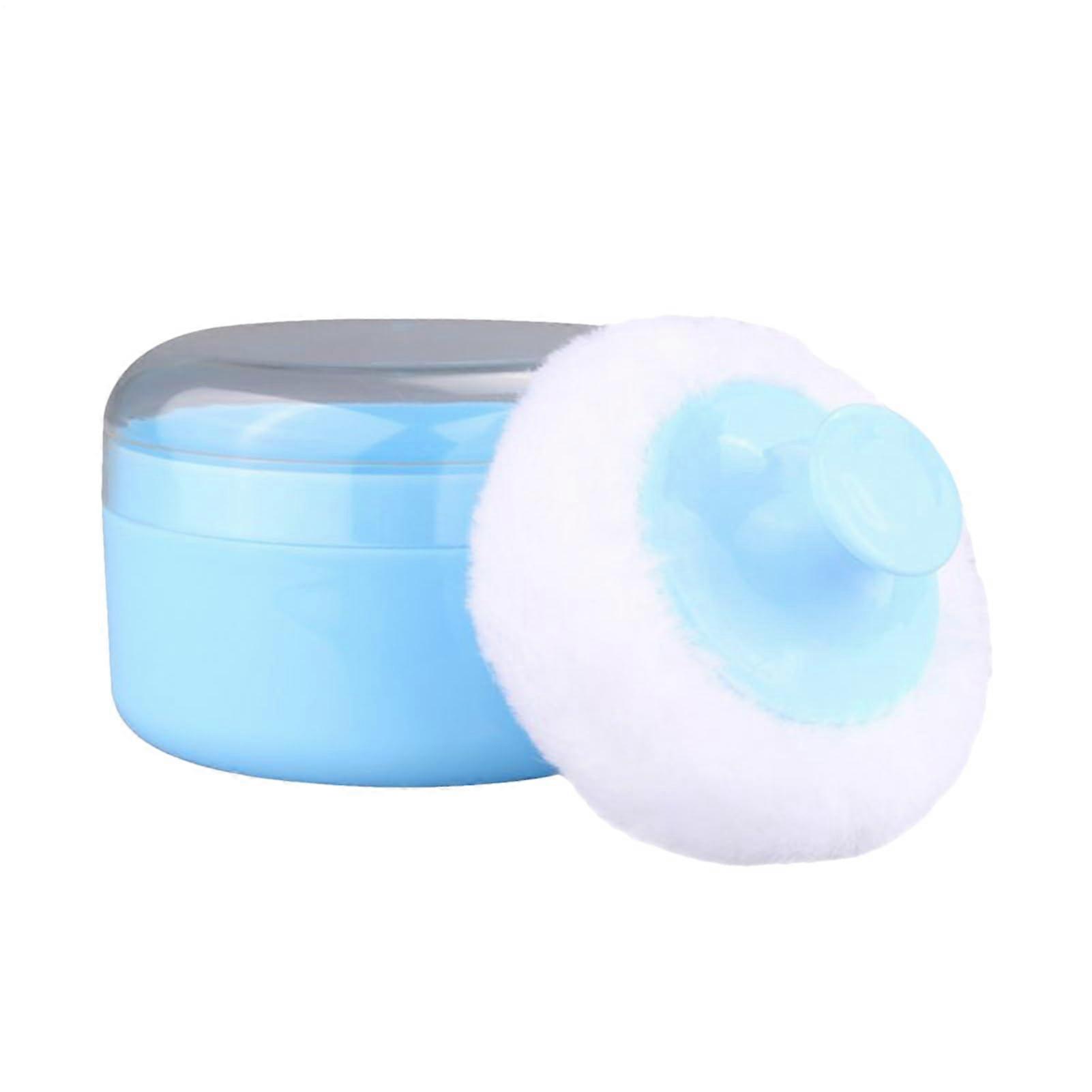 Powder Puff Case with Secure Dust Protection, Compact Travel Size MultiPurpose Makeup Holder Blue