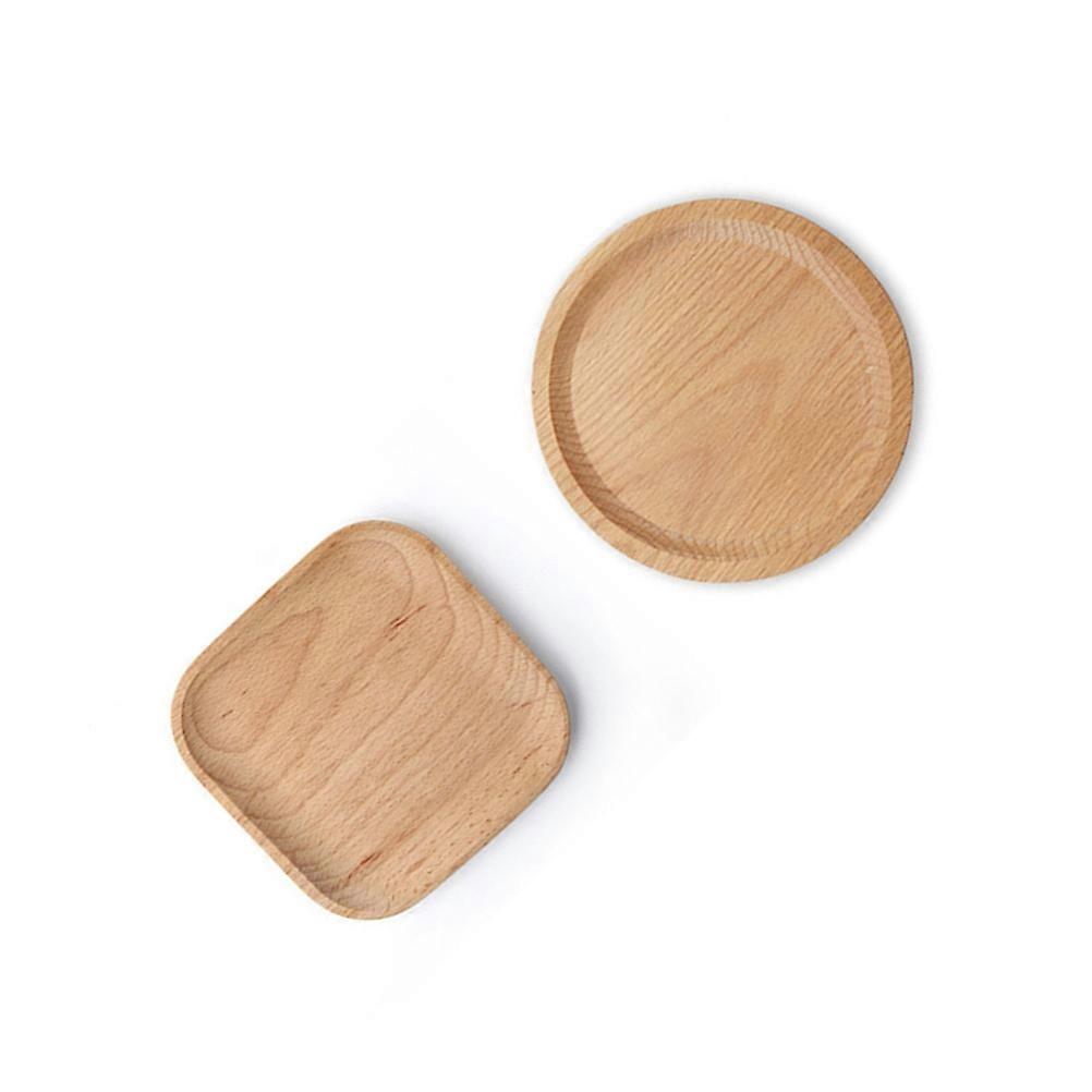 Beech Serving Plates Dinnerware for Kitchen Use Beige Food Safe Finish