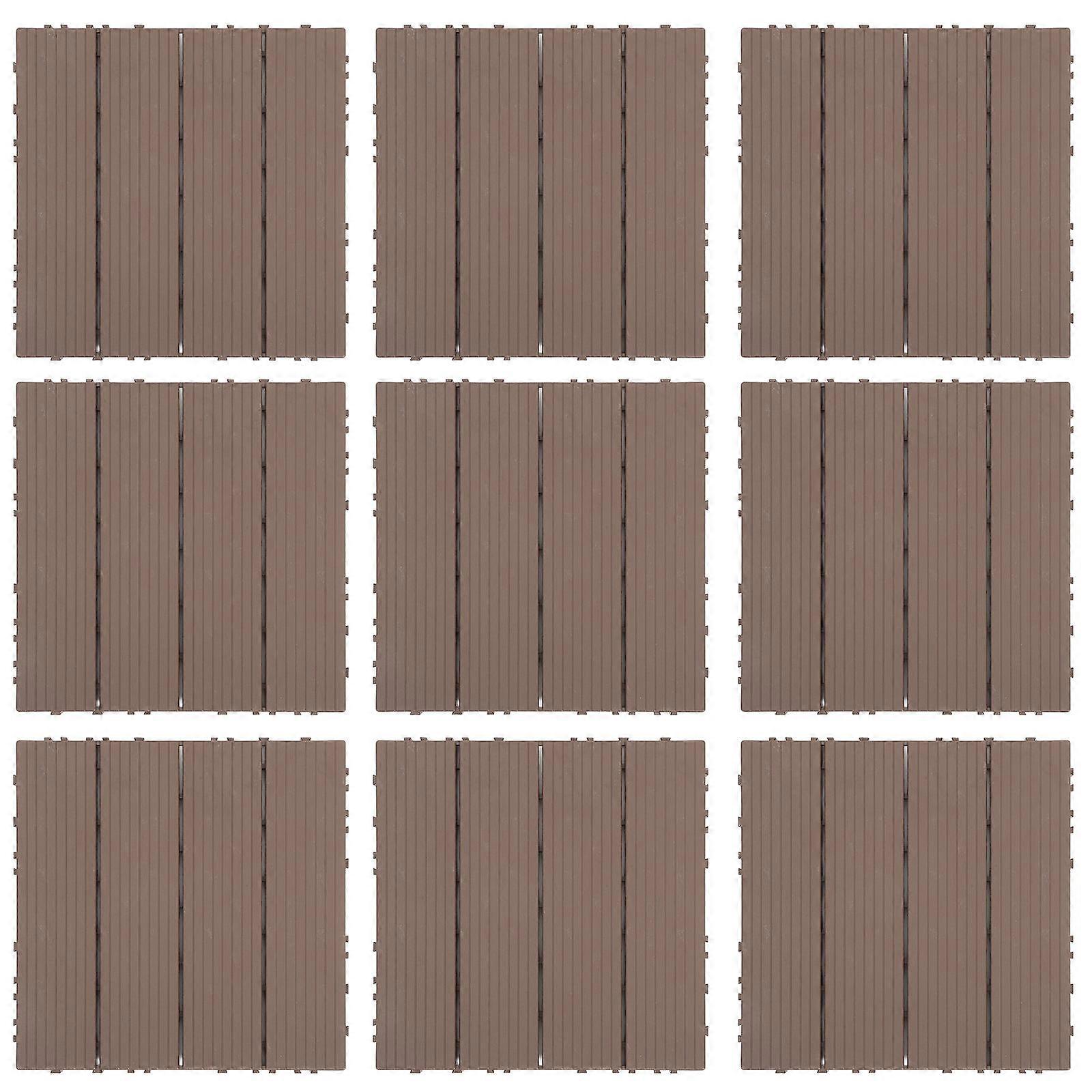 Outdoor Flooring Imitation Wood Deck Tile for 11Pcs Interlocking Decking Floor