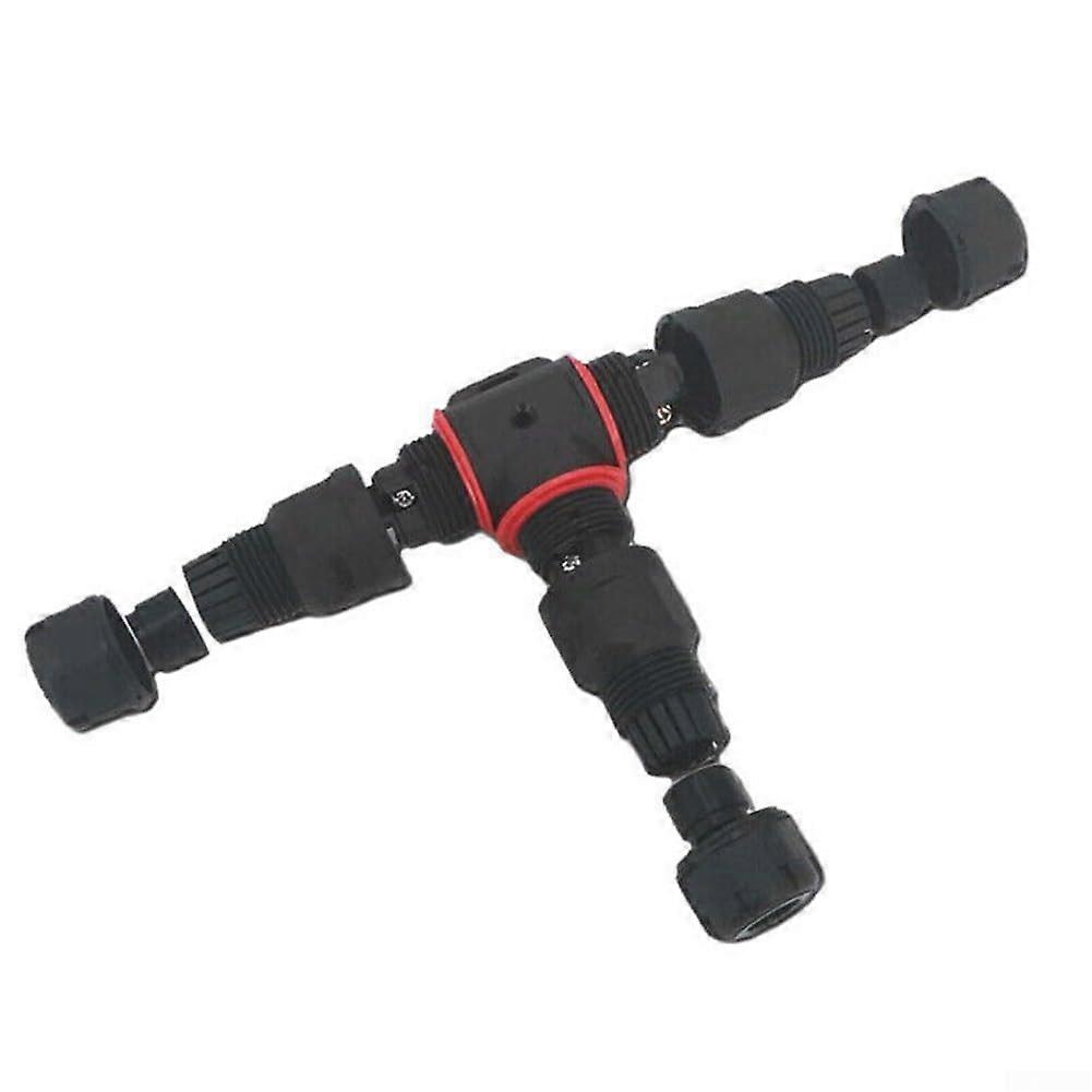 IP68 Waterproof Electrical Connector 3 Way T 3Pin Outdoor Wire Coupler for Secure Power Connection