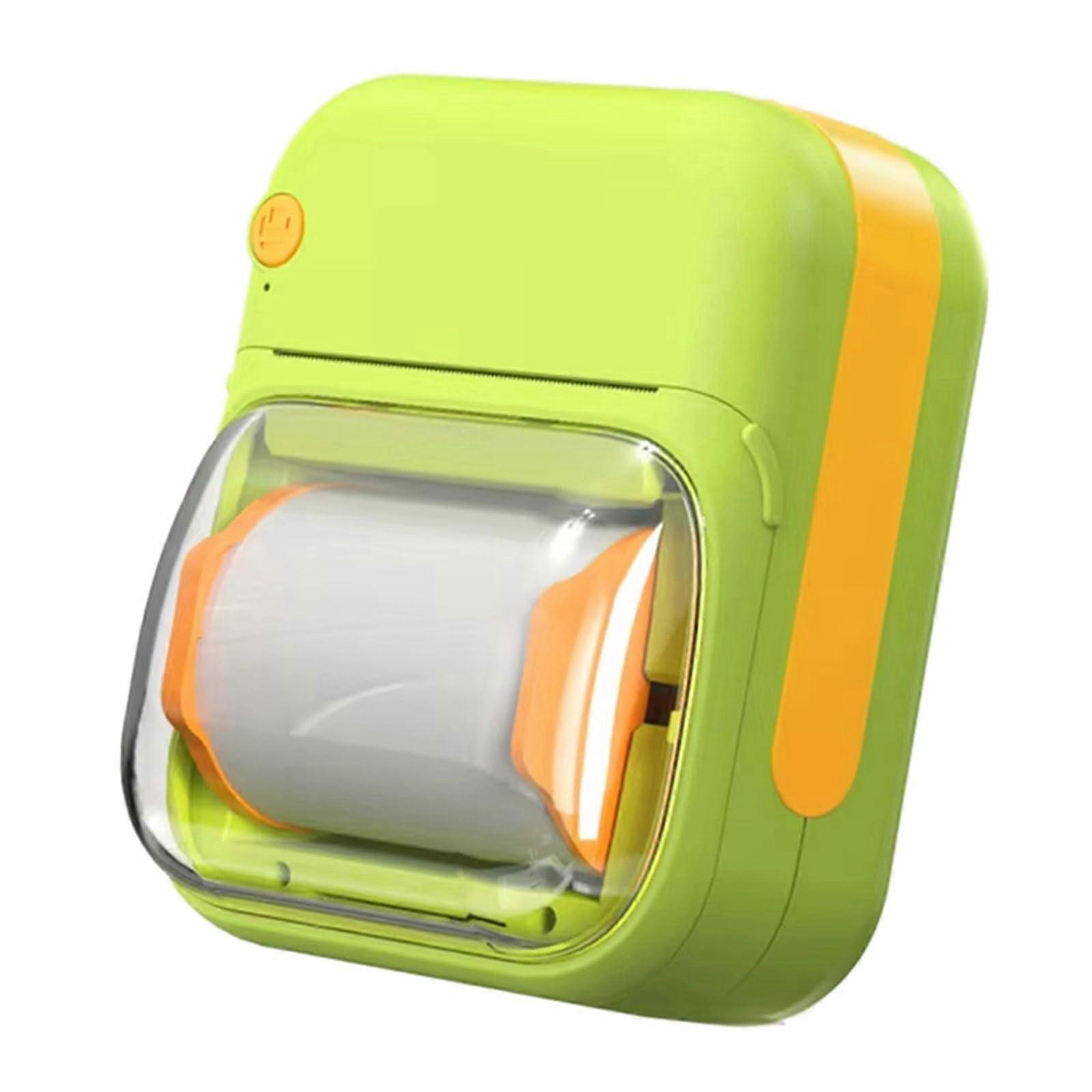 Portable Thermal Printer 200dpi Pocket Size Bluetooth Rechargeable Mini Photo Printer Yellow with Paper Roll