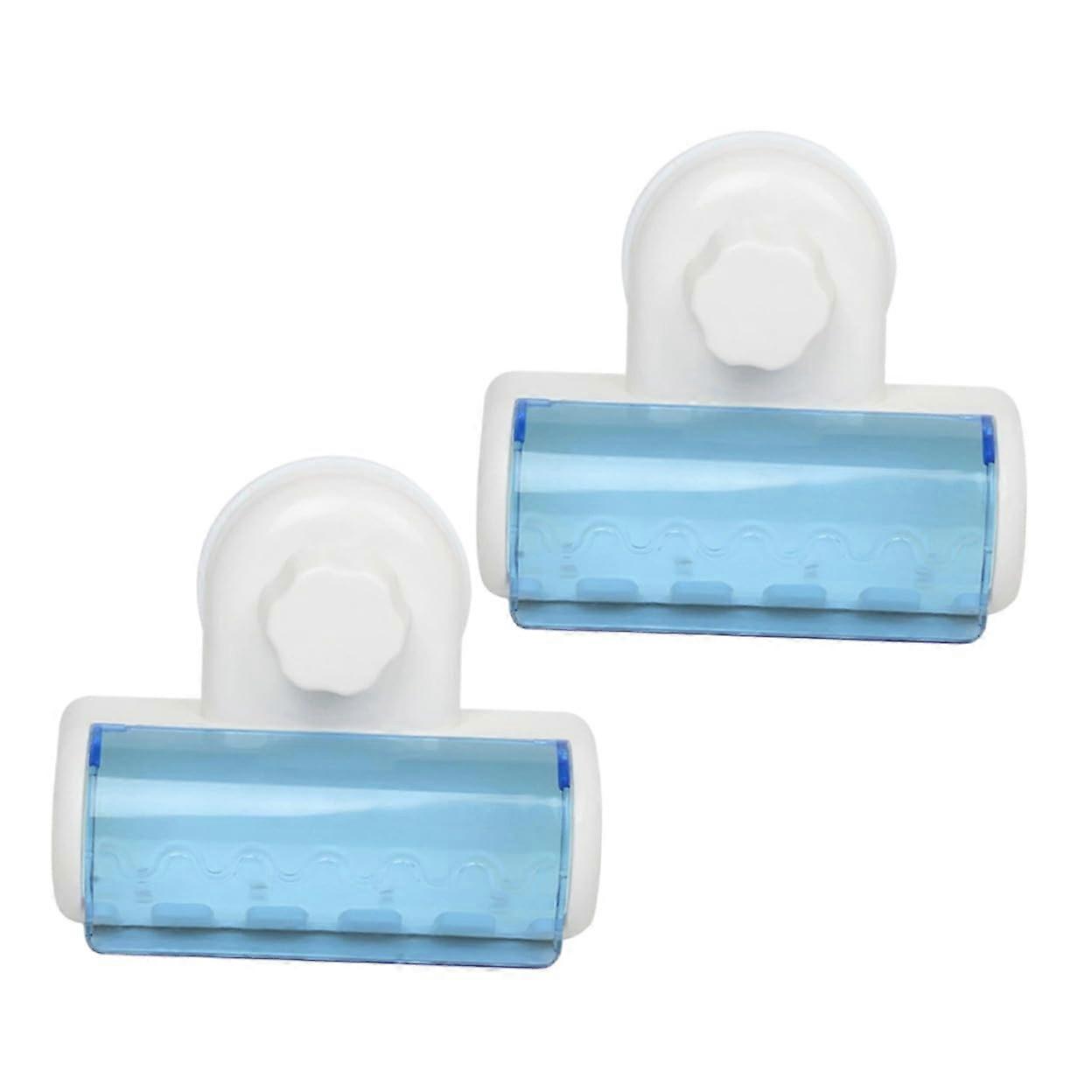 2pcs Wall Mounted Toothbrush Holder with Strong Suction Grip Waterproof Bathroom Storage Rack