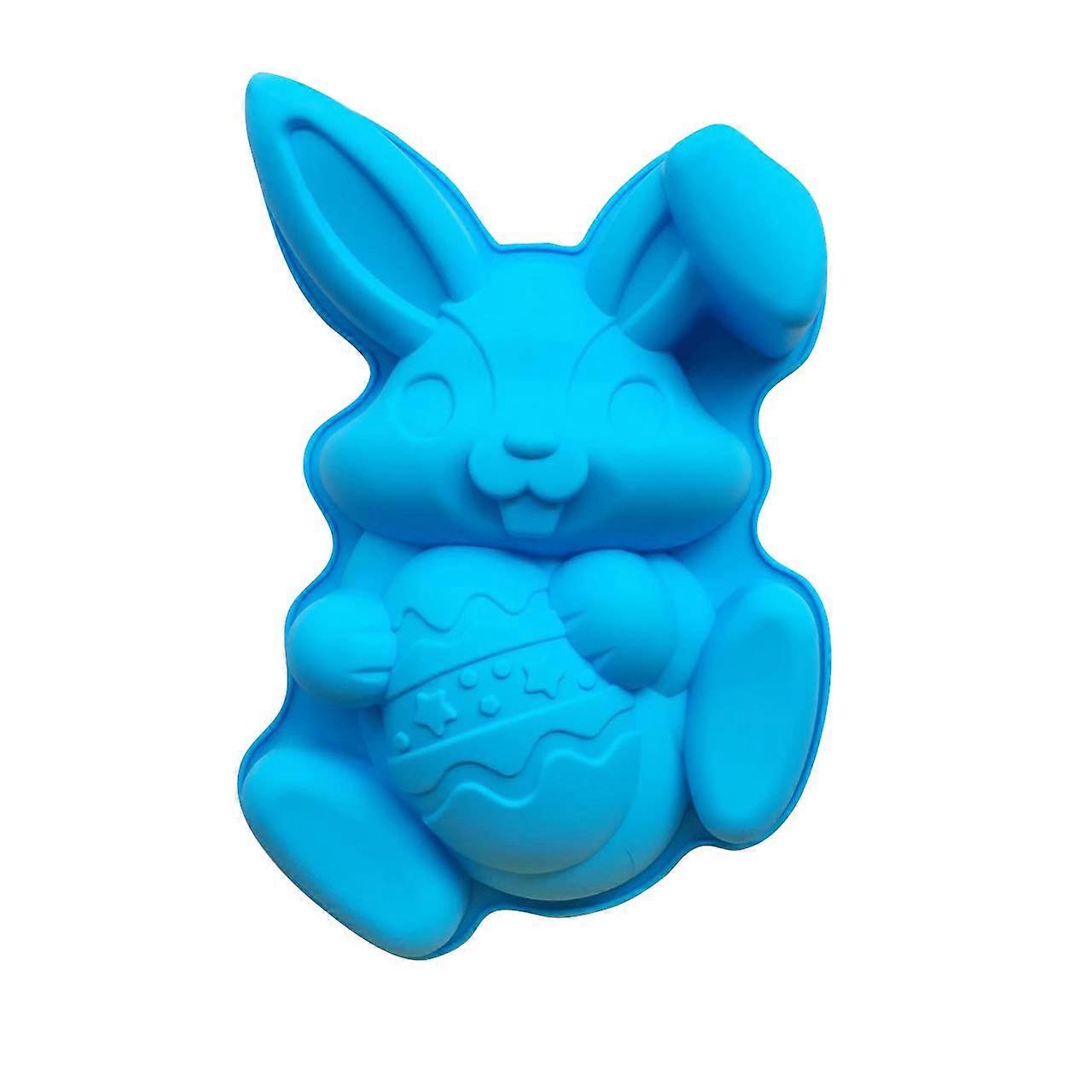 Easter Silicone Cake Mold Bunny Holding Egg NonStick BPA  Rabbit Bakeware for Baking