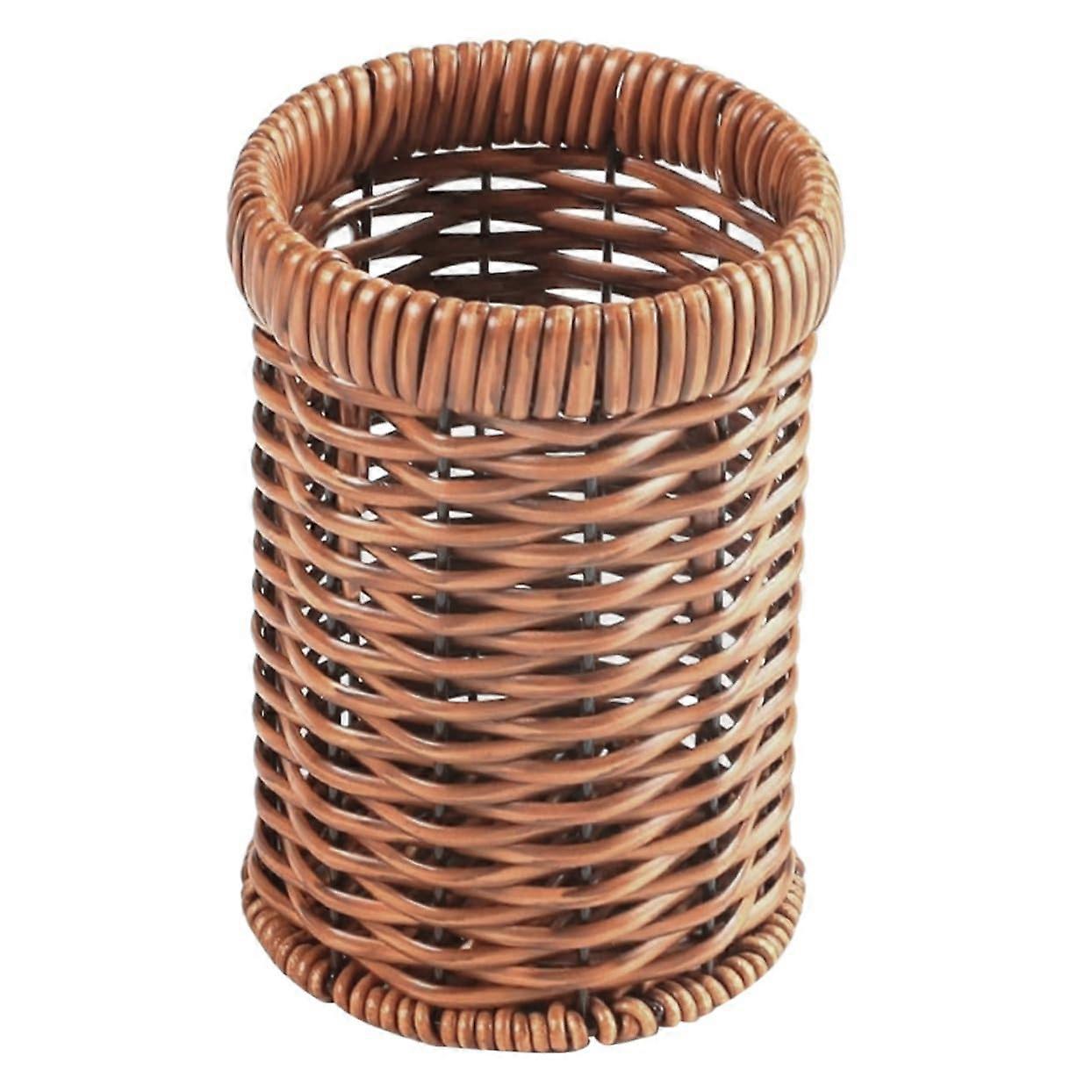 Rustic Woven Cutlery Holder and Silverware Organizer Basket for Kitchen Utensil Storage