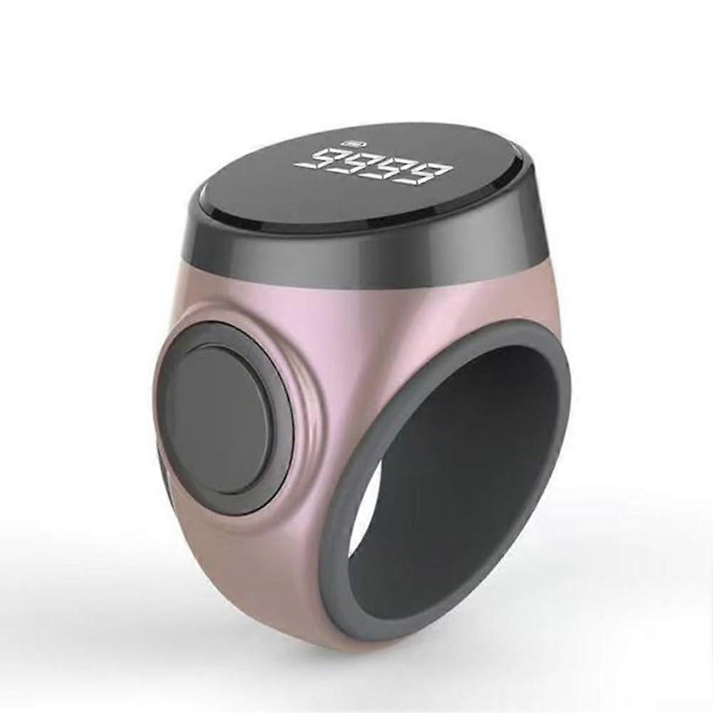 Rechargeable Smart Ring Counter with LCD Display, SelfLocking, Type C Charging  Pink