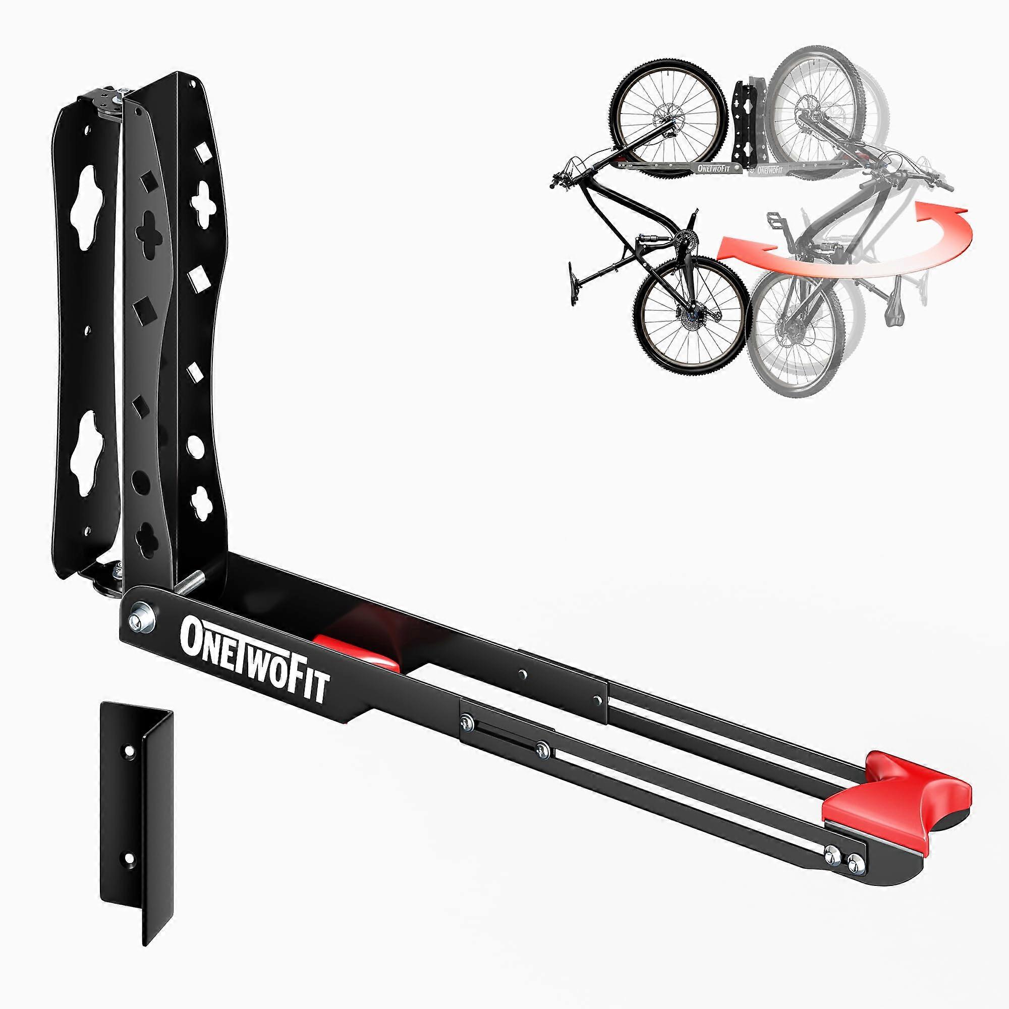 Adjustable Swivel Bike Wall Mount, Foldable Space Saving Bicycle Storage Rack for Garage 35kg