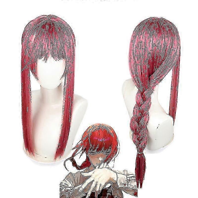Pink Red Cosplay Braids Wigs For Chainsaw Man