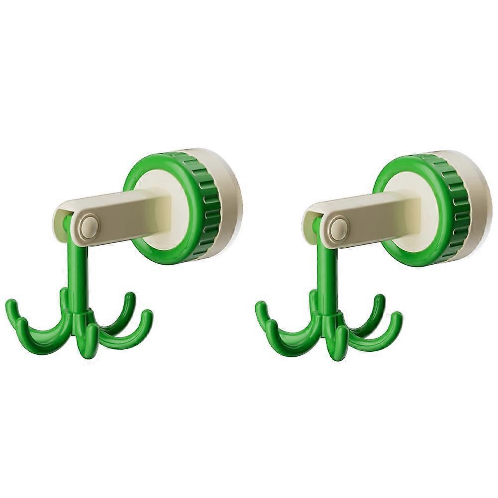 Six-Claw Hook Multi-Function Spatula Spoon Kitchenware Storage Rack Retro Suction Cup Seamless Wall Hanging Green