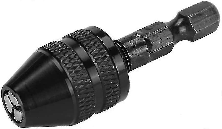 Power Screwdriver Bit Chuck Adapter Aluminium Quick Change Converter (black) (1pcs)