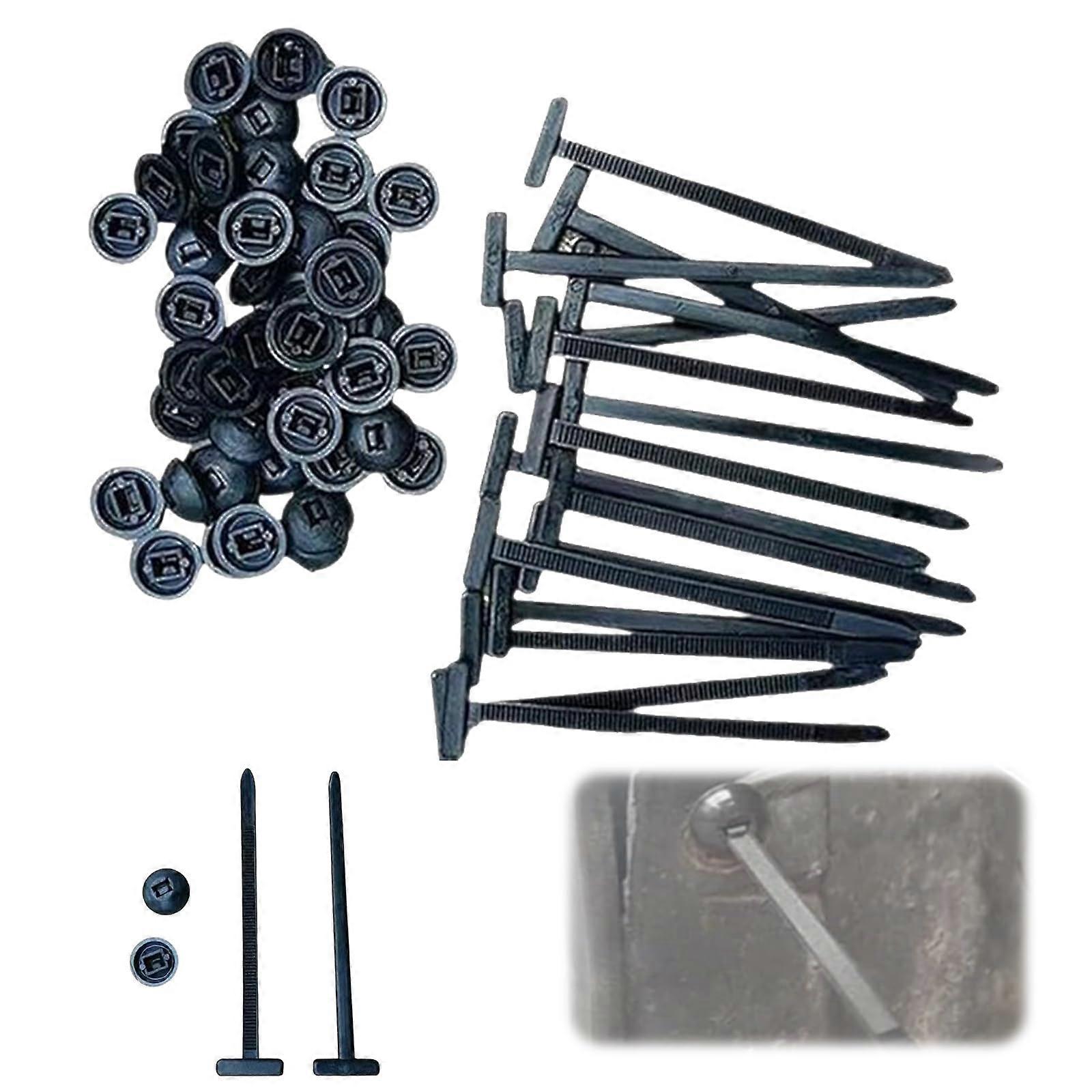 Heavy Duty Nylon Cable Ties with Pin and Button, Self Locking Push Mount Zip Ties for Car  100pcs