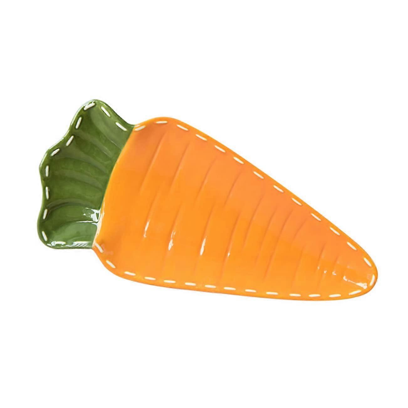 Ceramic Serving Plate Carrot Shape Design Elegant Finish for Easter and Vegetable Dishes
