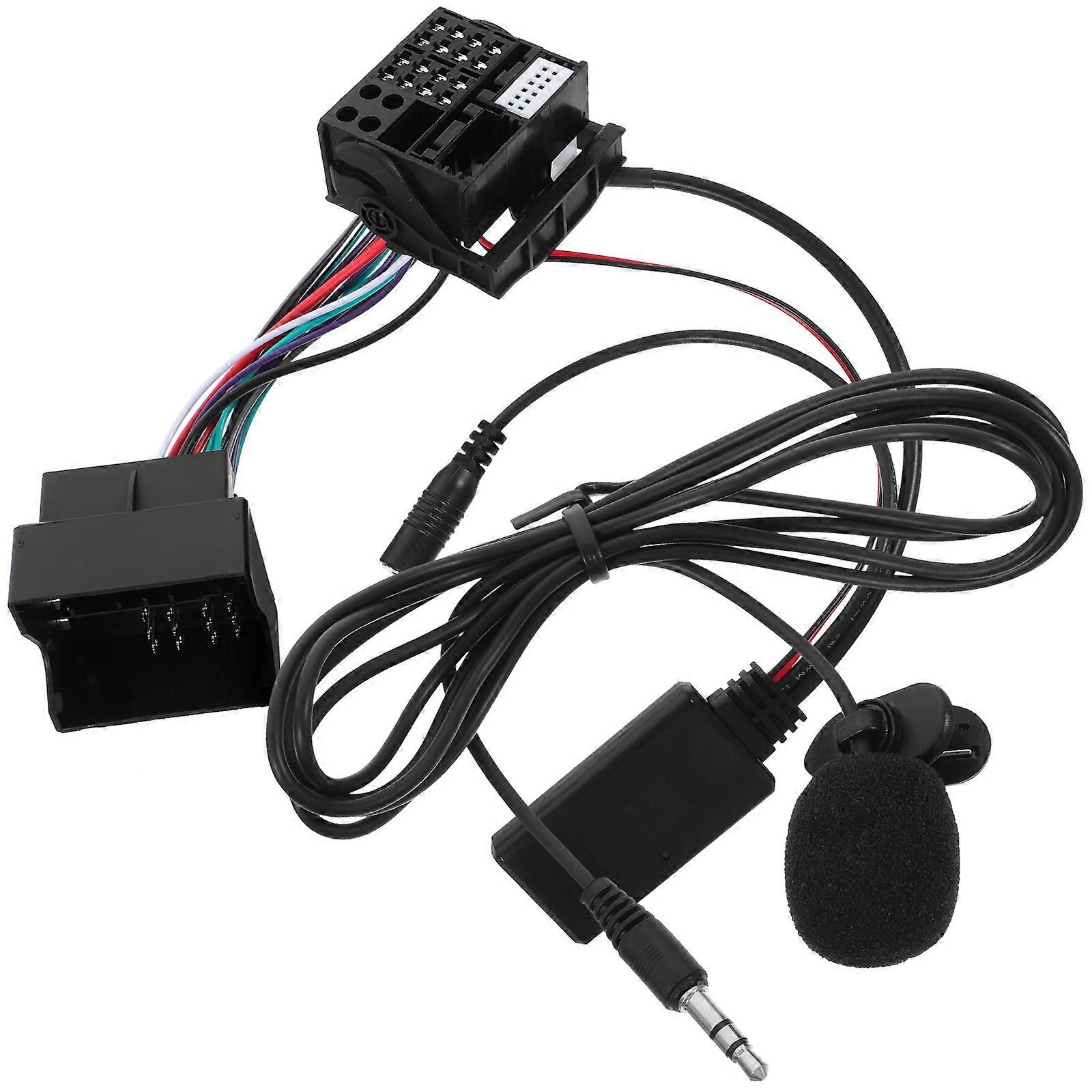 Car Audio Adapter Wireless Receiver for Phone Call 2Sets Black