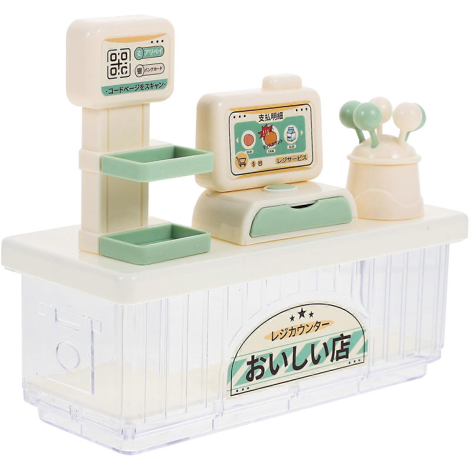 Plastic Cash Register Model Toy for Simulation 4Sets Miniature Store Play
