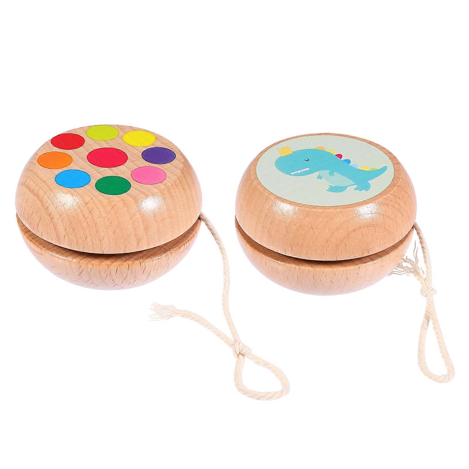 Beginner Responsive Ball Toy Wood Function 2Pcs for Kids Educational Gift