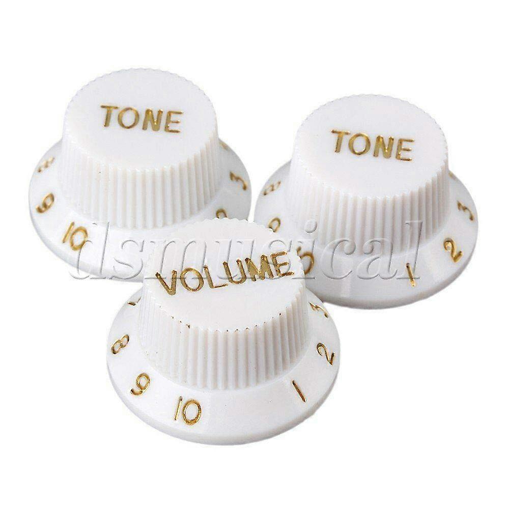 White Electric Guitar Knobs Set for Easy Volume Adjustment and Quick Replacement