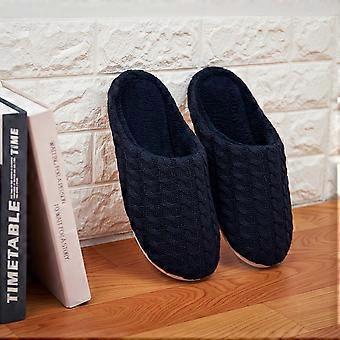 FUTATA Herre Soveværelsestøvler Slip-On Hussko Skridsikre Fleece Indendørs Soveværelsessko Behagelige Gummisål Memory Foam Sko, Op Til Størrelse 10