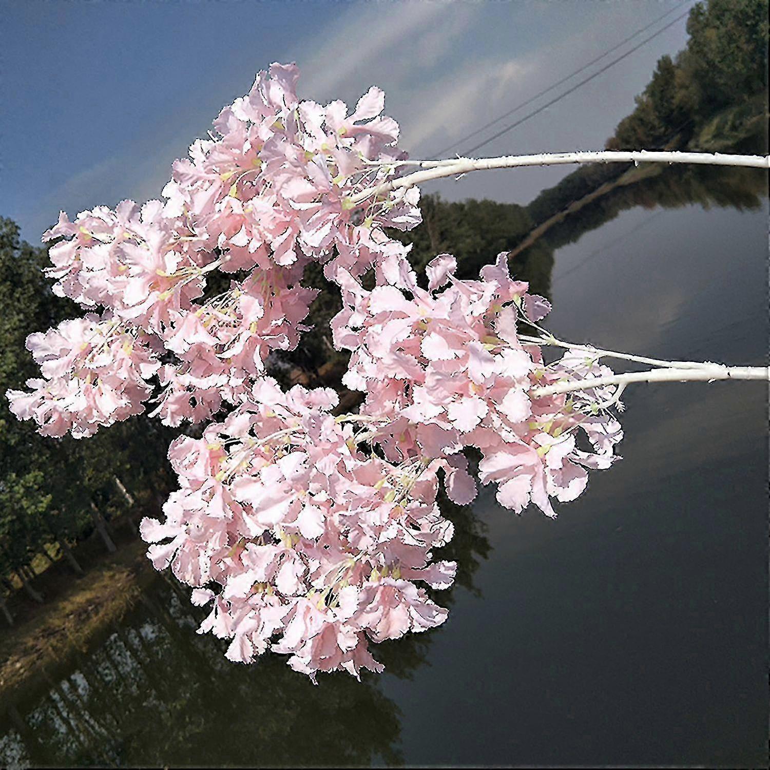 10Pcs Bright-colored Artificial Flower Exquisite Flower Visual Effect Simulation Oriental Cherry