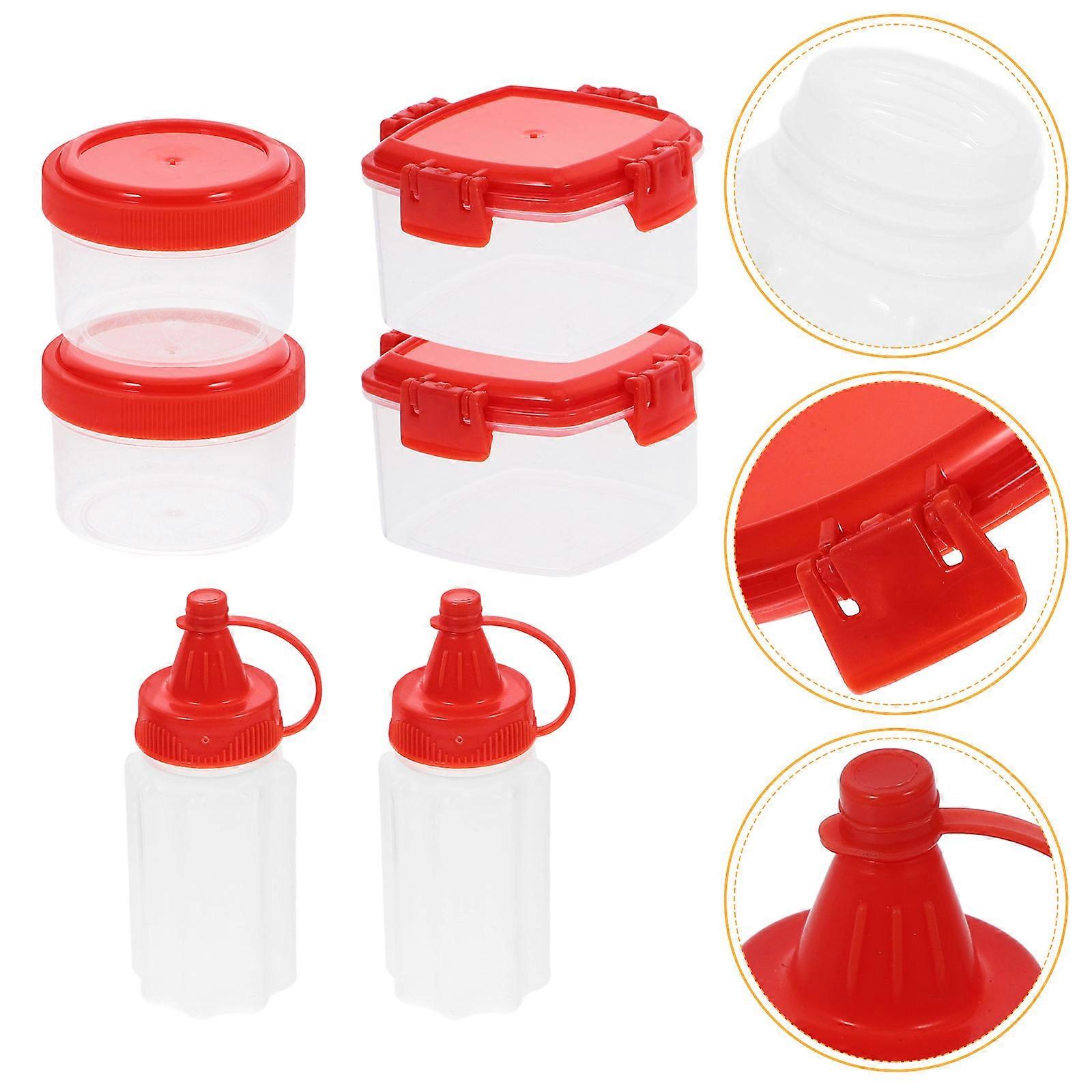 Red Liquid Condiment Storage Jar Set for Storage 12Pcs