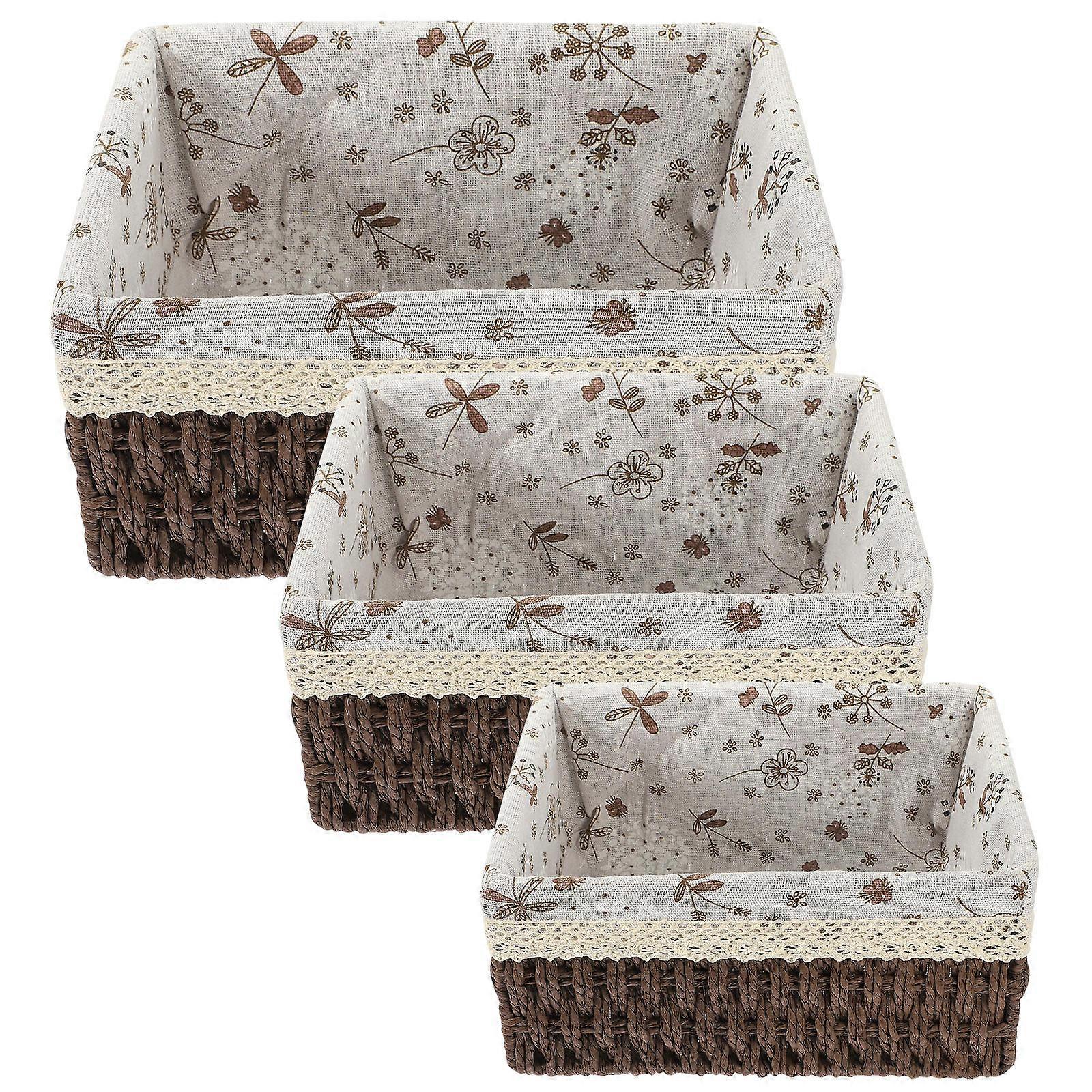 Coffee Paper Rope Storage Basket for Storage 1Set Multipurpose Bin Box