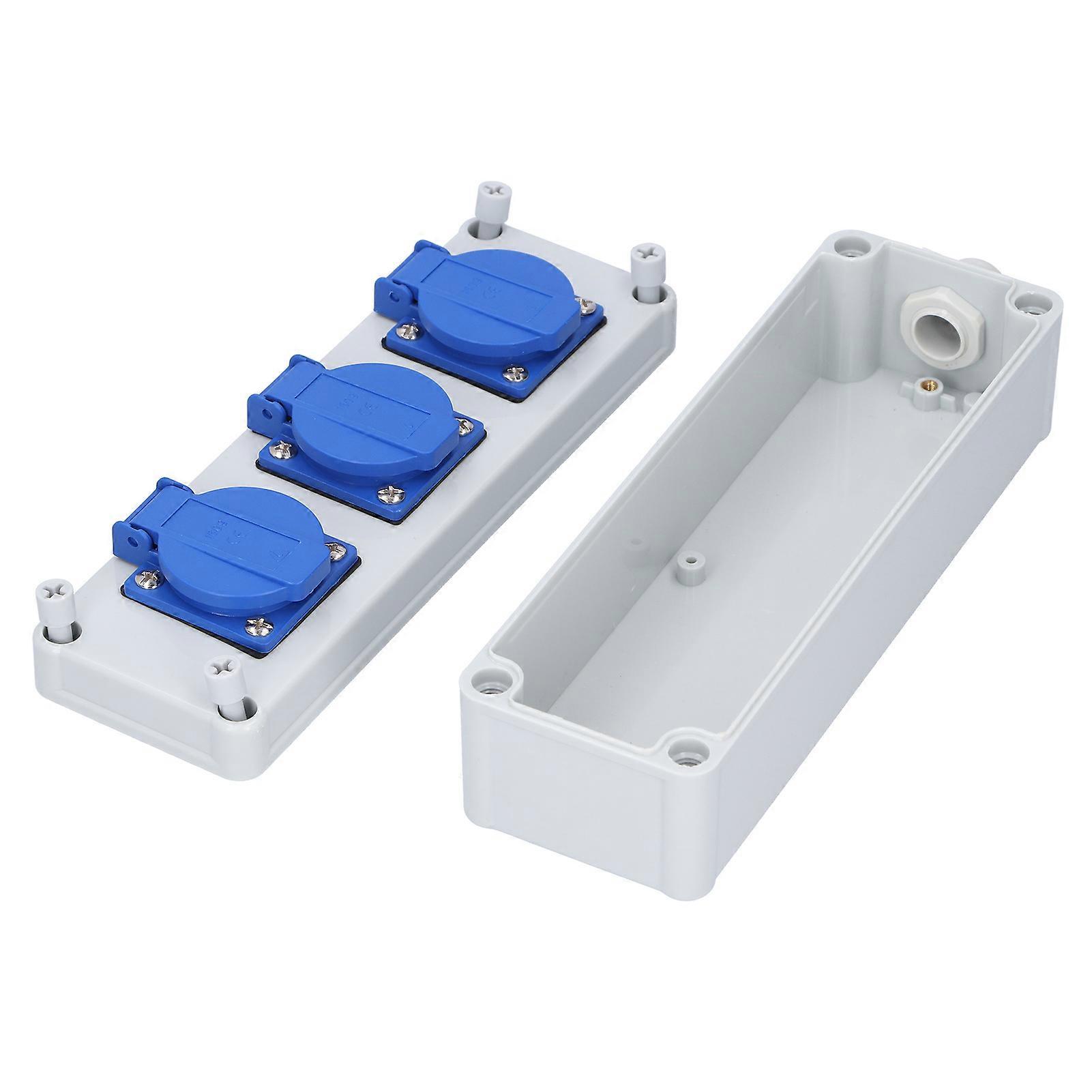 Outdoor Waterproof Socket Box with Switch Wall Power Rainproof Protection Electrical Outlets3-Position Socket Box